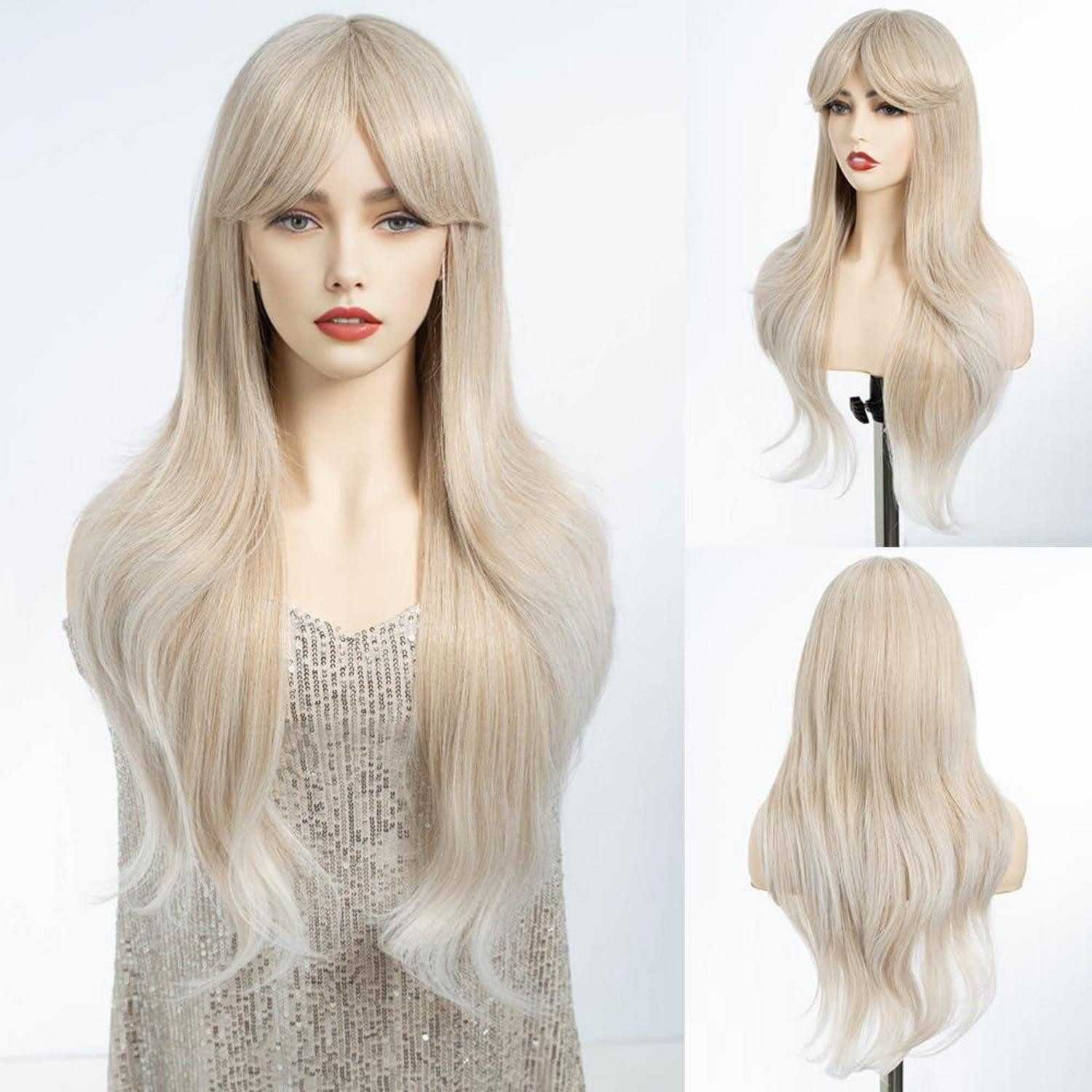 LuxusKollektion Kunsthaarperücke Perücke Fransen Damen Synthetik Highlights Cosplay 66 cm T16A 56C