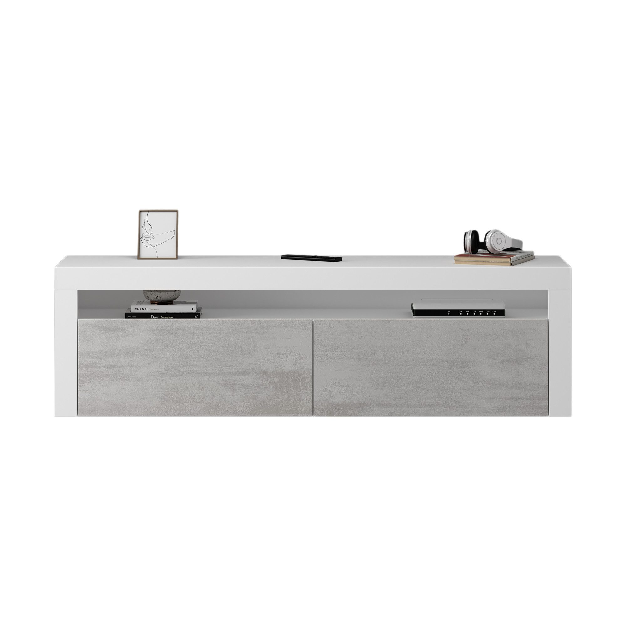 Lowboard TV-Board Fernsehschrank Hängend Fernsehtisch Holz 160x40x46cm