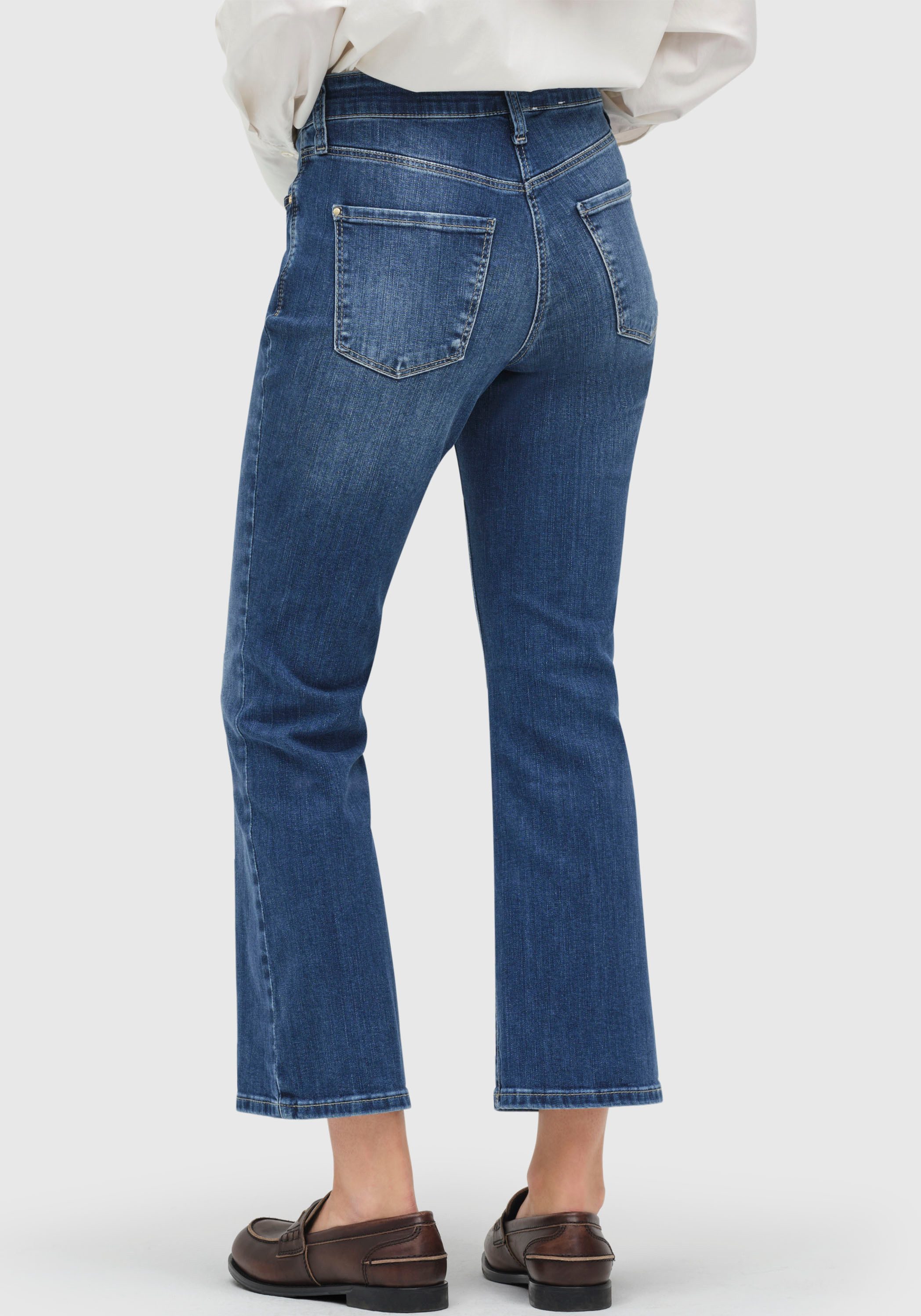MAC 3/4-Jeans Dream Kick Saum modisch verkürzt und leicht ausgestellt