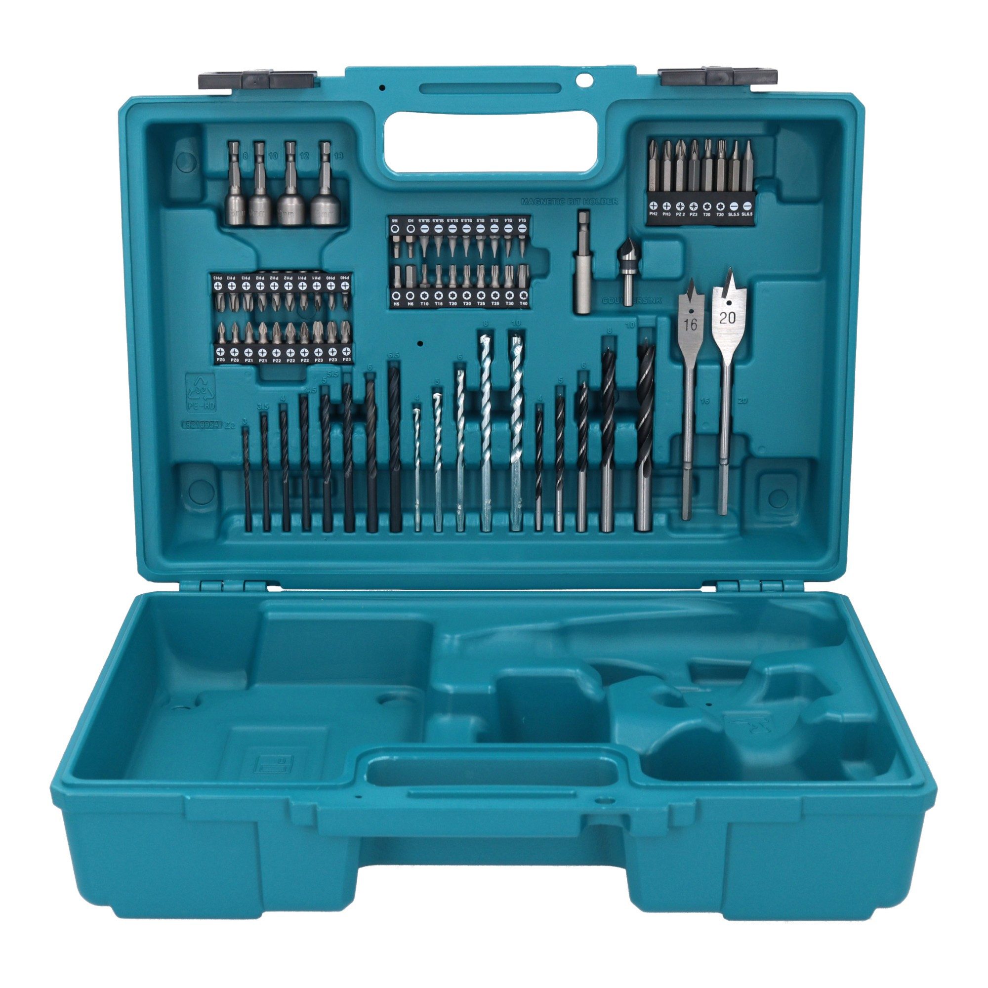 Makita Bit-Set 1831K0-9 Koffer mit 74 tlg. Bit und Bohrer Set 420 x 320 x 135 mm