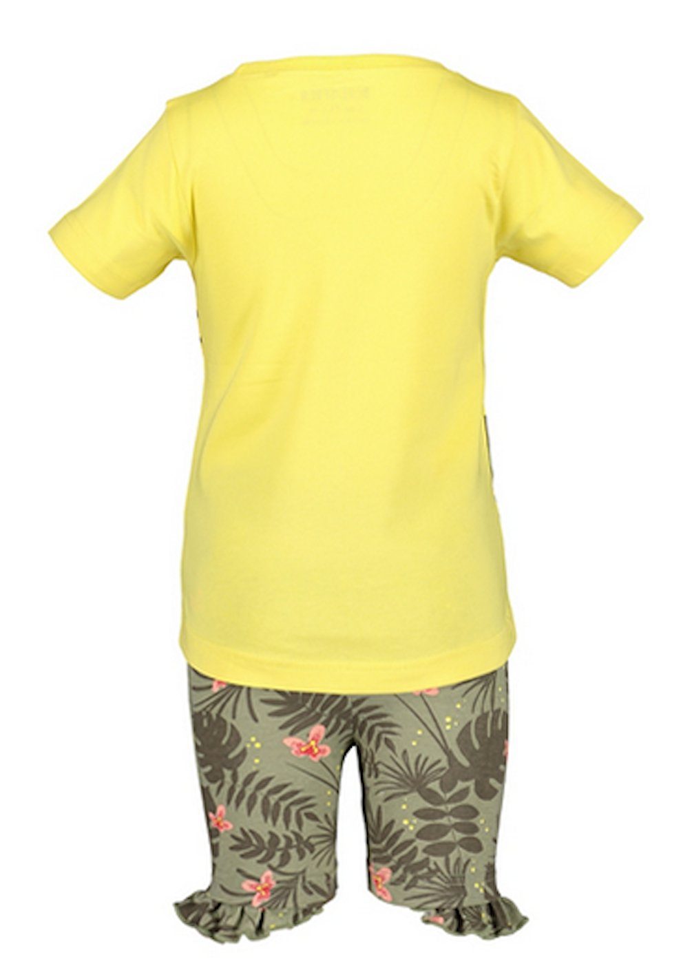 Caprihose & Set gelb Shorts Dschungel khaki Shorts T-Shirt T-Shirt 2-tlg) Mädchen Seven Blue (Set, Blue Seven