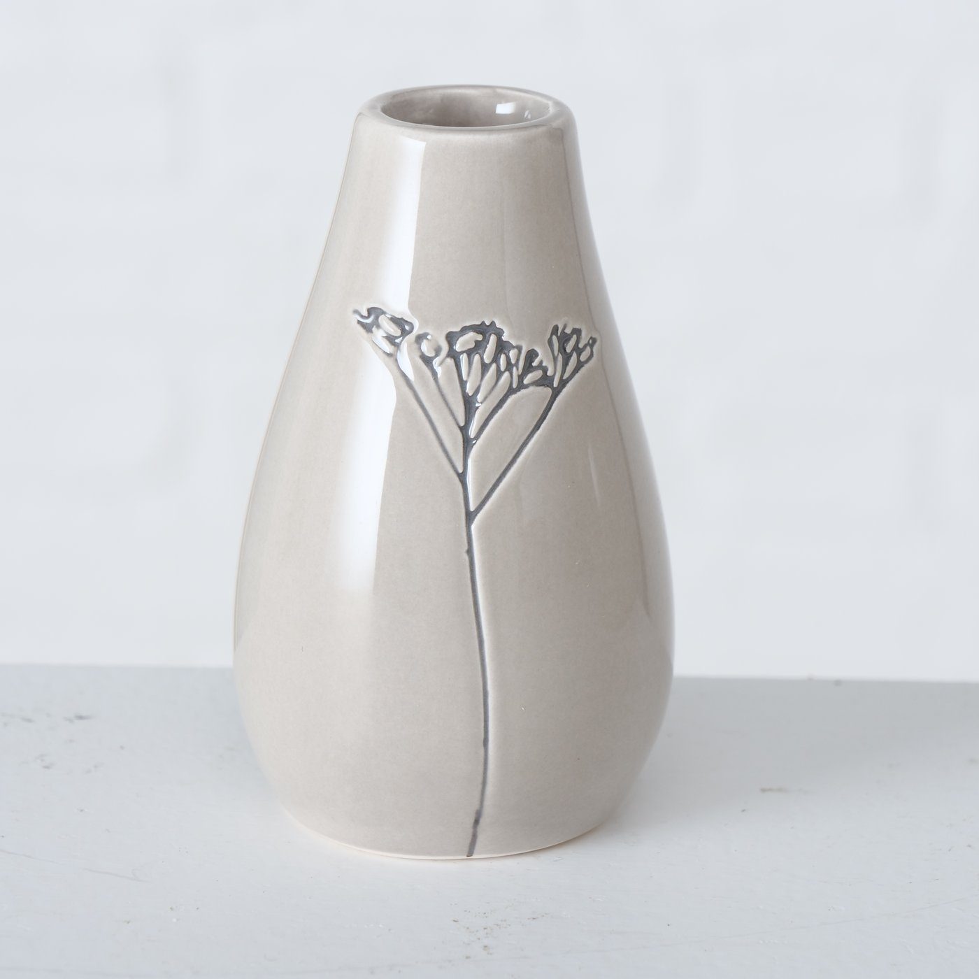 in Dekovase "Gräser" Vase 3er aus St) Set grau, BOLTZE (3 Keramik