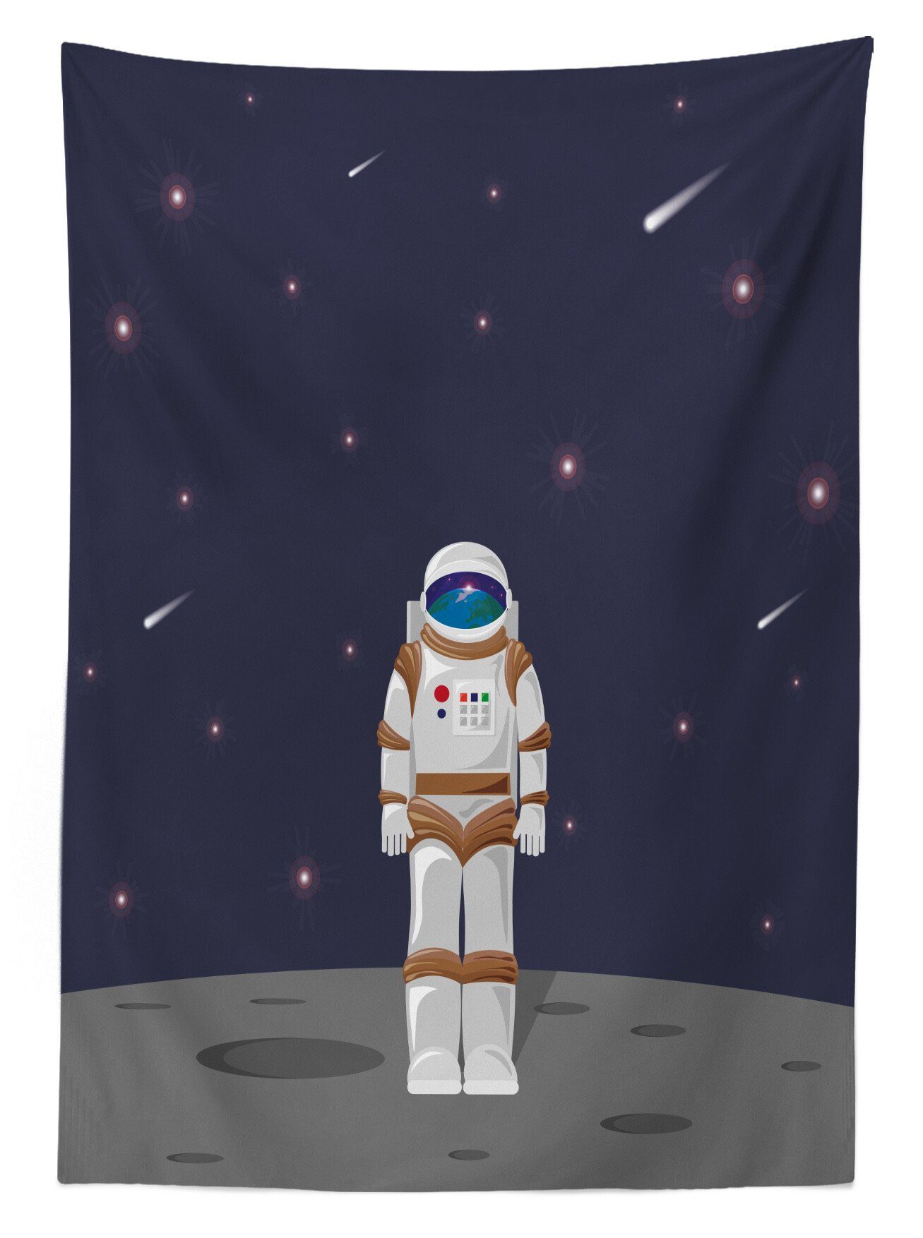 Kosmische auf Klare Außen Kunst Für Waschbar geeignet Mond Farbfest Bereich Tischdecke Astronaut Farben, den Reise Abakuhaus