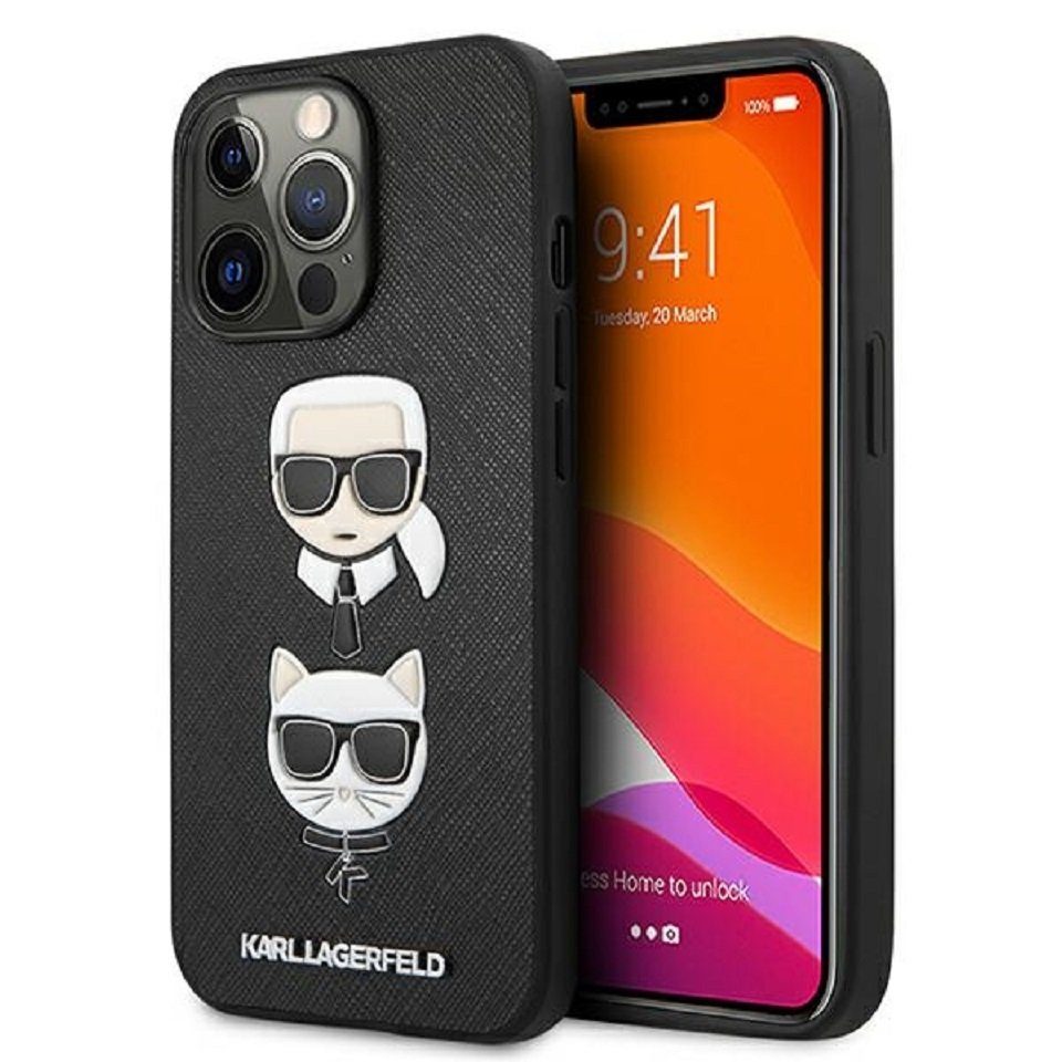 KARL LAGERFELD Handyhülle iPhone 13 Pro Case TPU Hardcase Figuren schwarz 6,1 Zoll, Kantenschutz