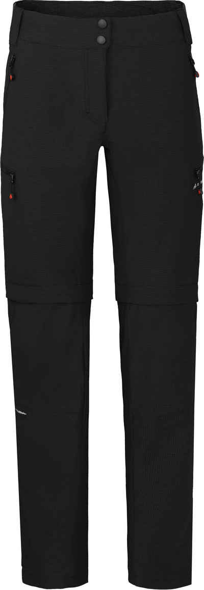 Bergson Zip-off-Hose VALLI zip-off Damen Radhose, robust elastisch, Langgrößen, schwarz