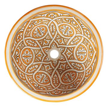 Marrakesch Orient & Mediterran Interior Wäschekorb Orientalisches marokkanisches Keramik Waschbecken, Wandbild, Wanddeko, Handarbeit