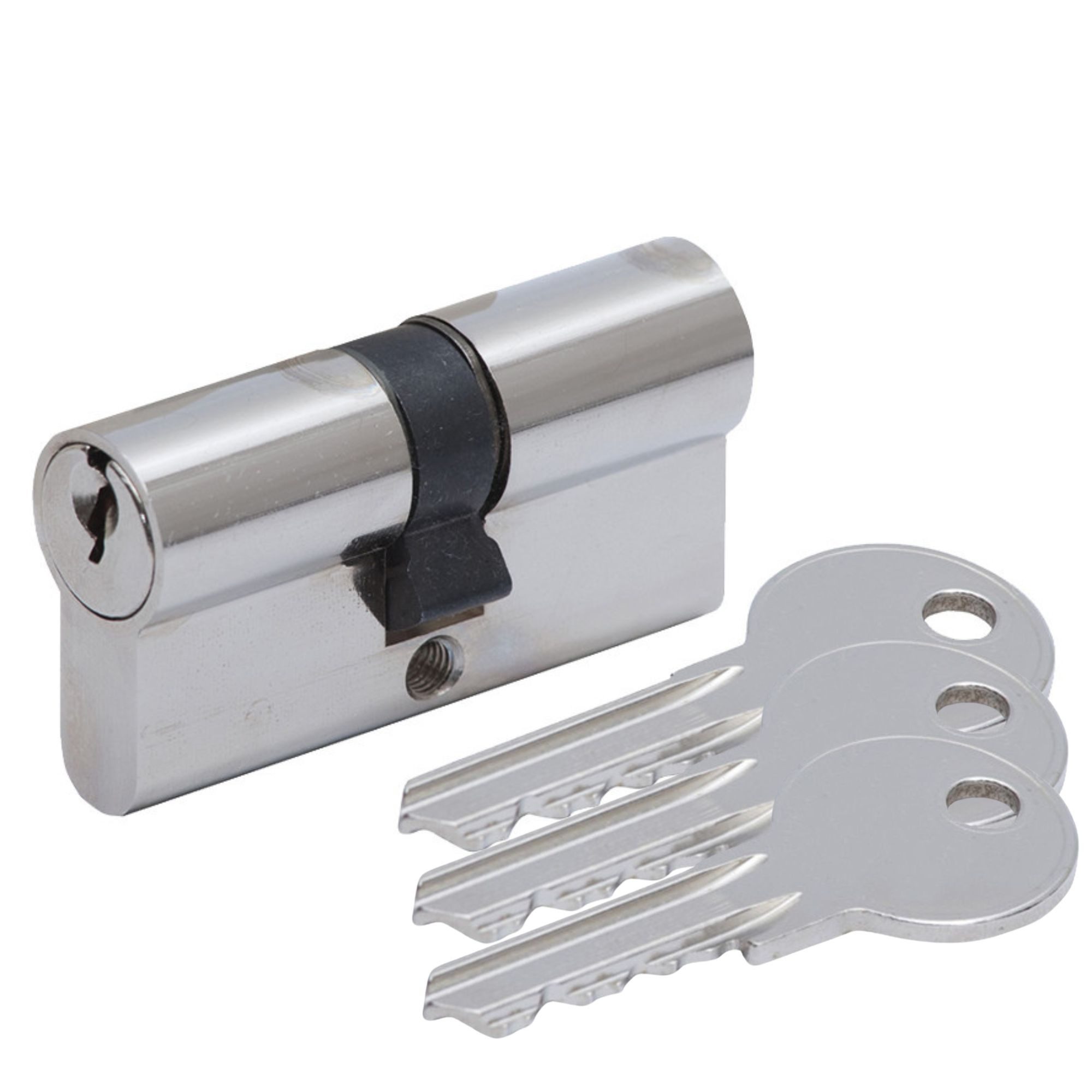BASI Schließzylinder gleichschließende Bauzylinder für die Bauphase, (Packung), Doppelzylinder 30/30 mm, mit 3 Schlüssel, leichte Ausführung