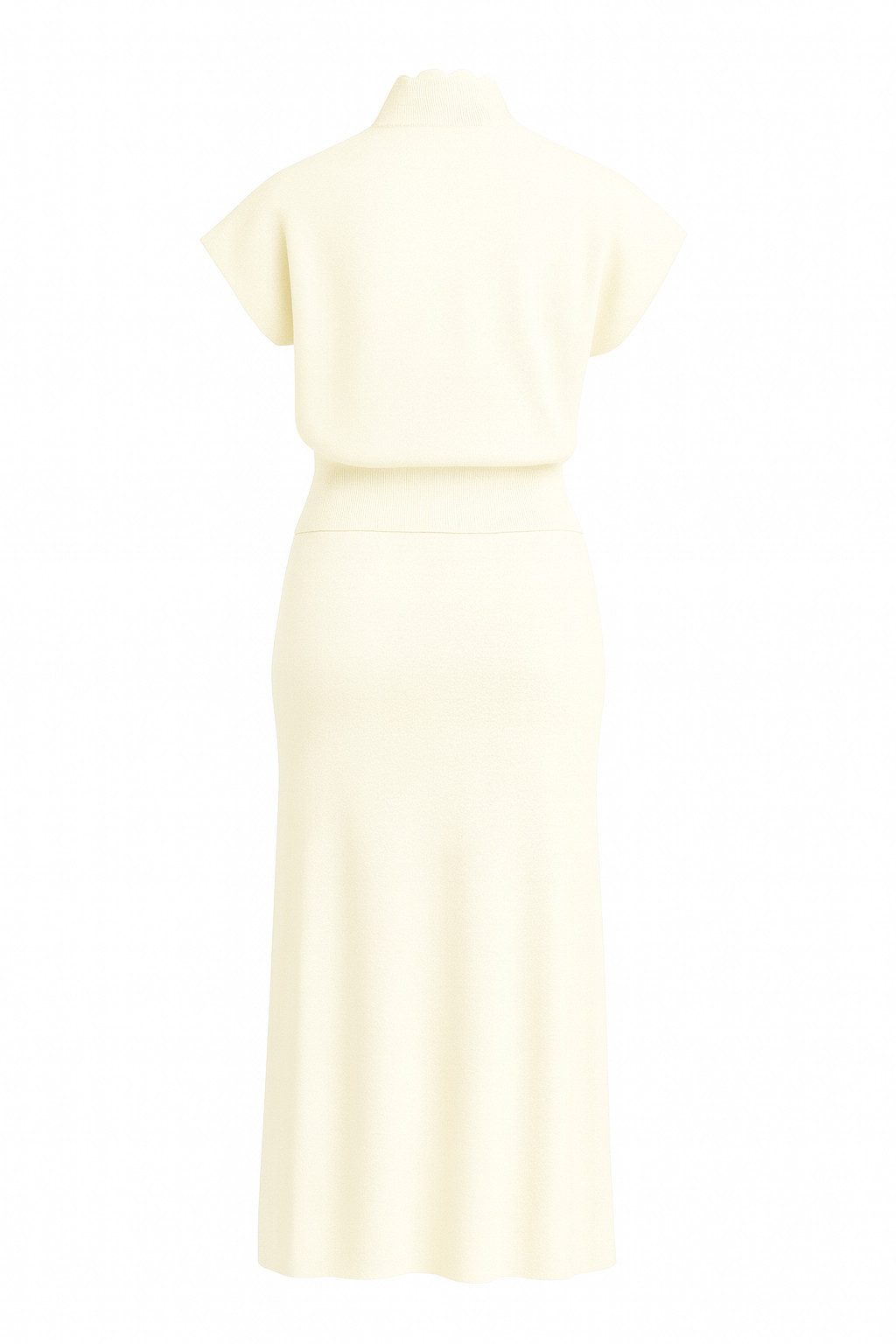 Mississhop Strickkleid Damen Strick Zweiteiler – Pullover mit kurzem Arm & Midirock S/M, 407