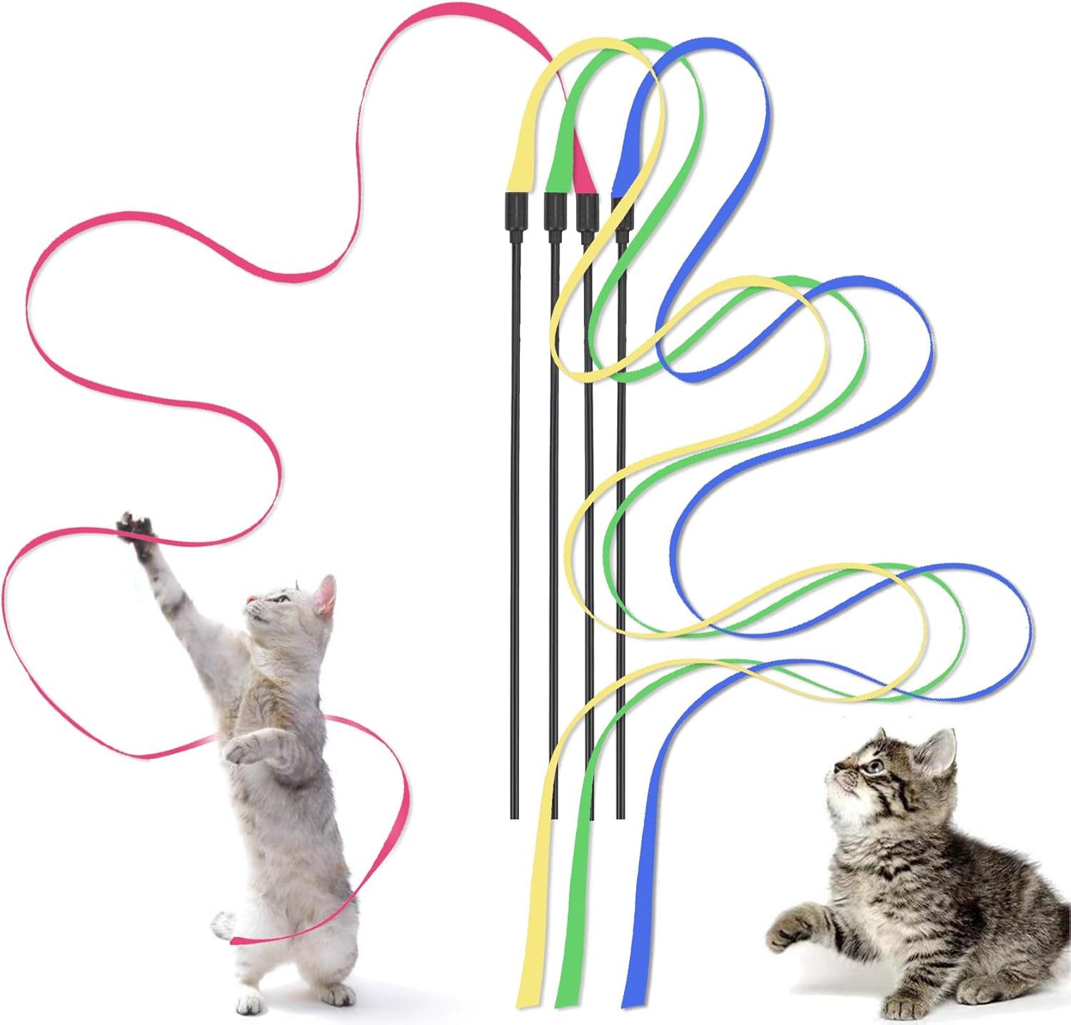 Tier-Beschäftigungsspielzeug 4 Stück Katze Wand Interaktives Spielzeug Schnurspielzeug