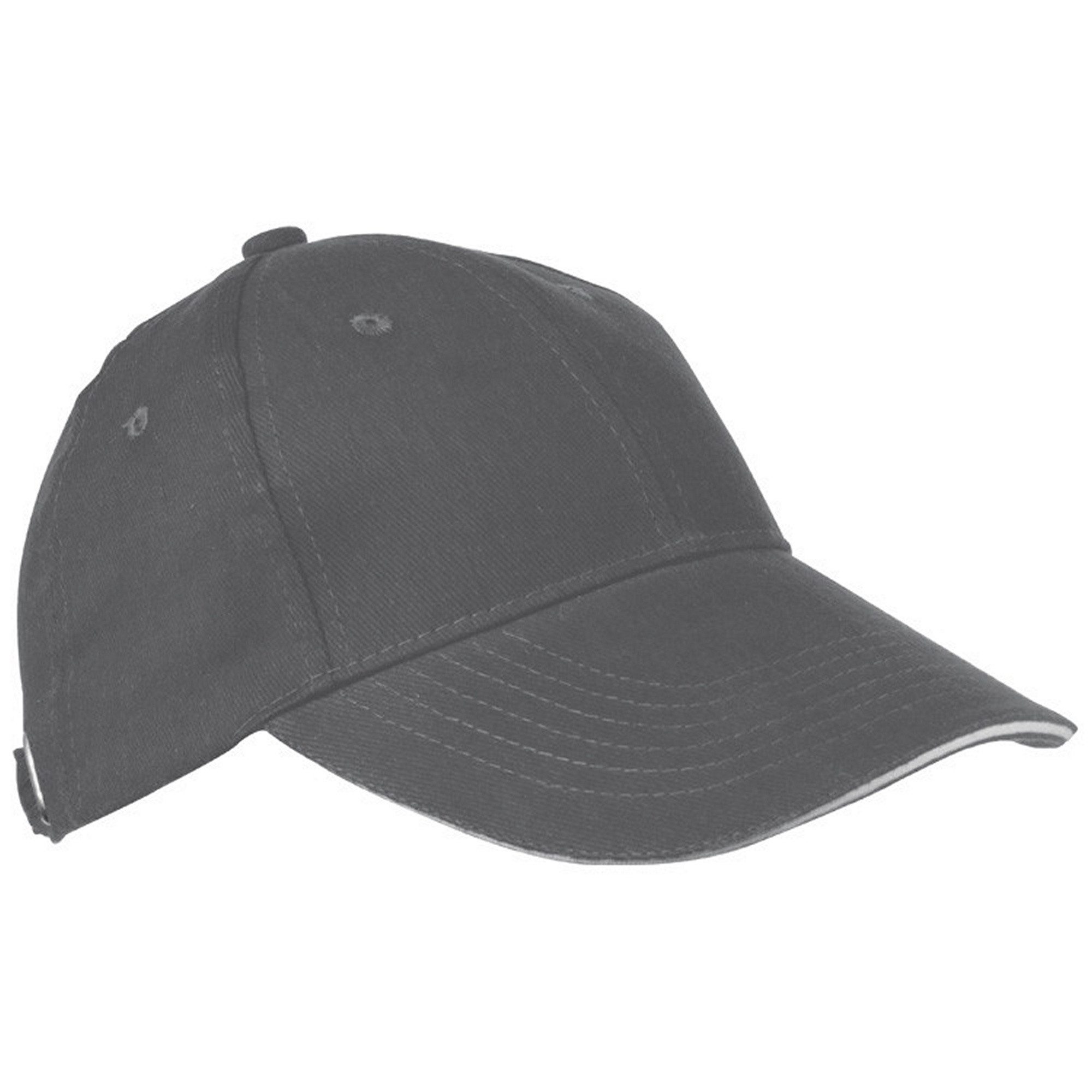 Livepac Office Baseball Cap Baumwoll-Basecap 6 Panel heavy-brushed Cotton / Farbe: grau/silbergrau