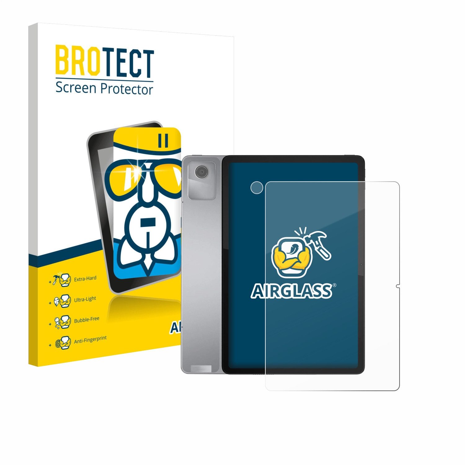 BROTECT Displayschutzglas Folie für Lenovo Tab M11 (Display+Kamera), Schutzfolie Glas Panzer Display Schutz klar