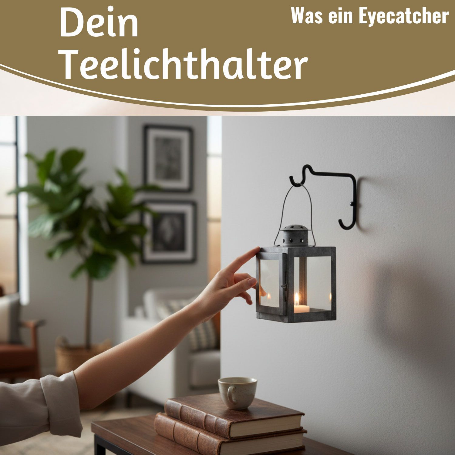 LS-LebenStil Teelichthalter IB Laursen Vintage Laterne Windlicht 15cm Metall Grau Teelicht (Windlicht zum Aufhängen für Teelichter und kleine Stumpenkerze, 1 St., Halter Kerzenständer Tischdeko Kerzenhalter Gläser für Teelichter), Deko Hochzeit Ostern Weihnachten Konfirmation