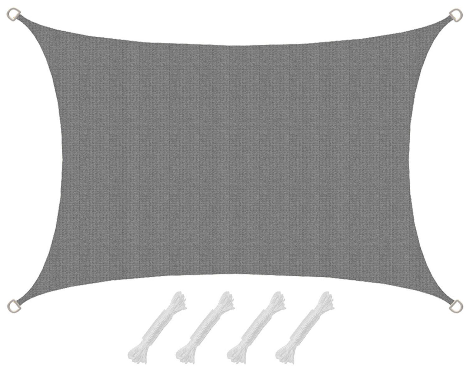 AMANKA Sonnensegel mit UV Schutz - 3 x 2 m Winddurchlässig für Garten, Terrasse & Balkon, Wasserdurchlässiges HDPE Sonnenschutzsegel - Überdachung Rechteckig