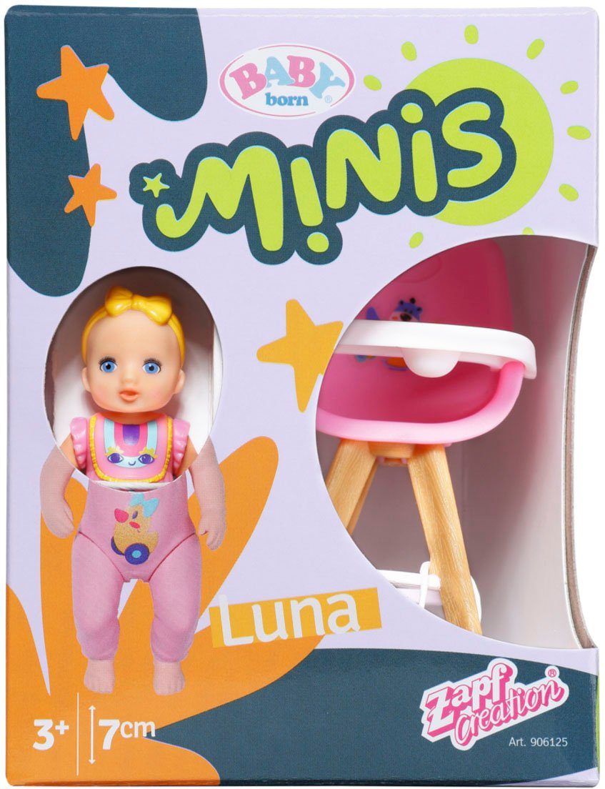Baby Mini Minis born® Born inklusive Baby Puppenhochstuhl born® Puppe Baby Hochstuhl,