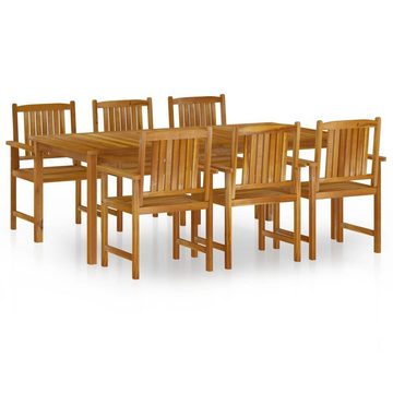DOTMALL Garten-Essgruppe (7-tlg), (6x Stuhl, 1x Tisch Mit Sonnenschirmloch), Akazie geölt