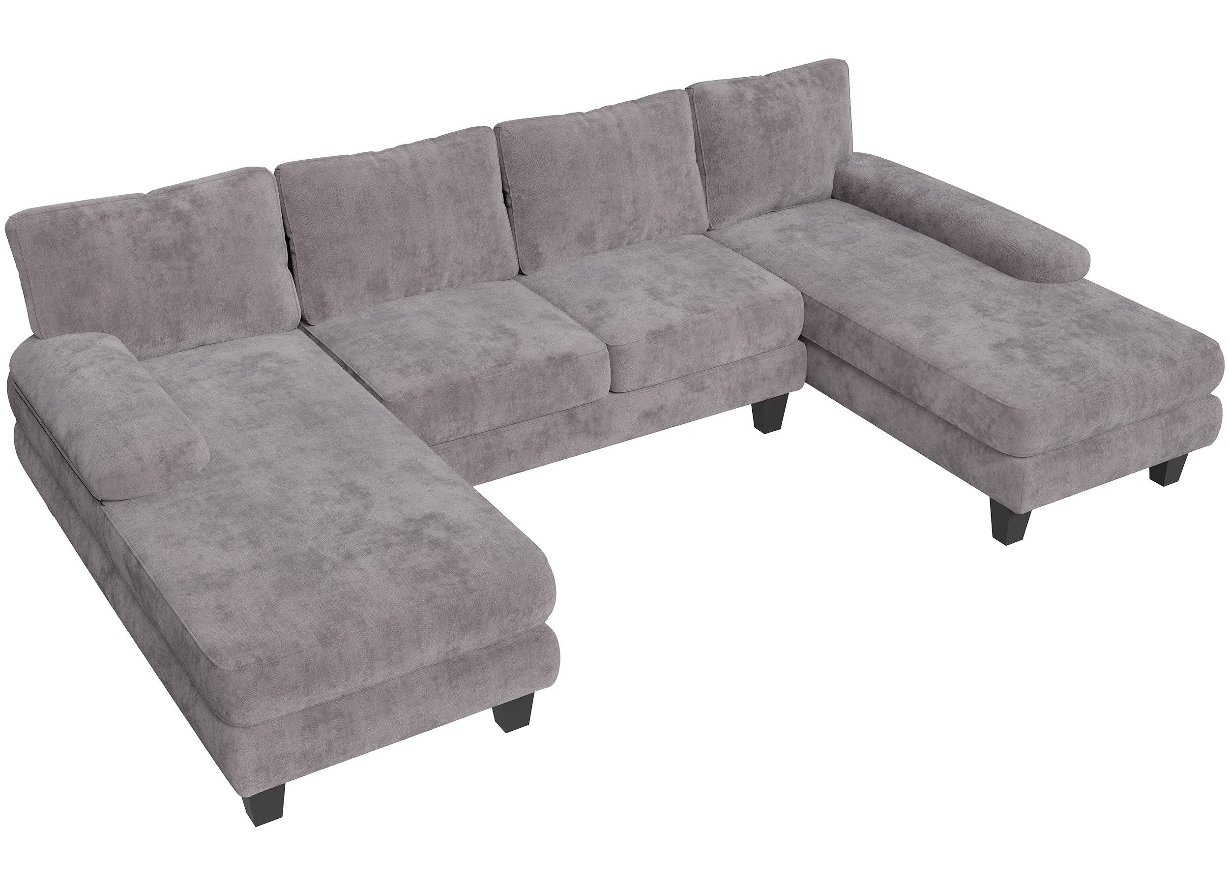 HOMALL Ecksofa U-förmiges Sofa, abnehmbar, 292cm*138cm*86cm, mit 4 Kissen., günstig online kaufen
