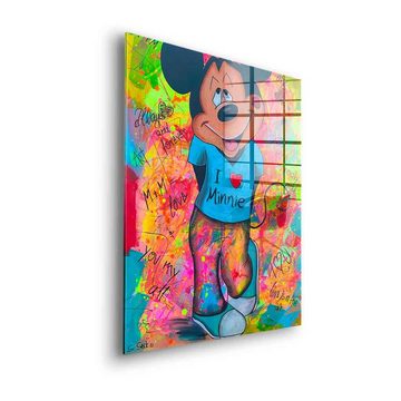 DOTCOMCANVAS® Acrylglasbild Mickey Loves Minni - Acrylglas, Acrylglasbild Micky Maus Mickey Mickey Loves Minni Pop Art comic