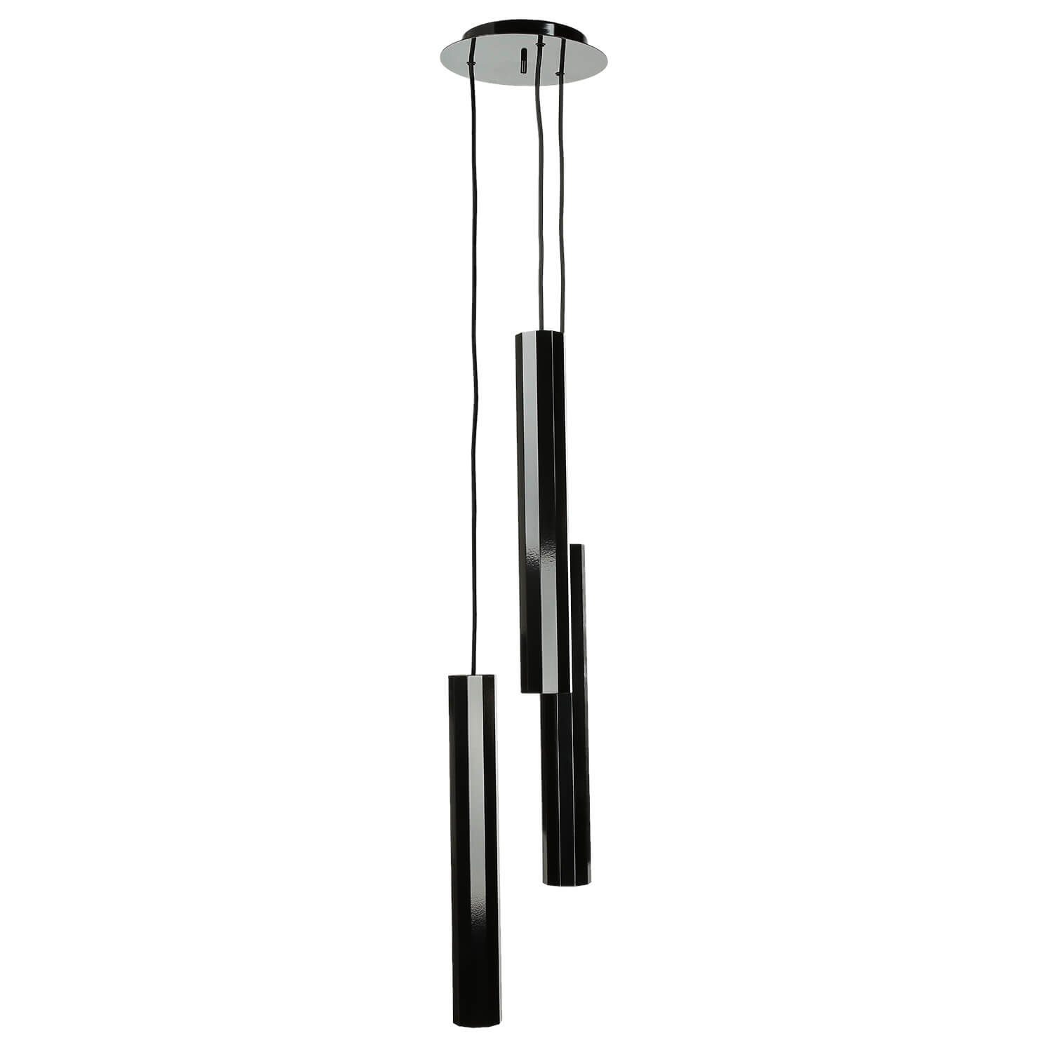 Licht-Erlebnisse Pendelleuchte MAEL, ohne Leuchtmittel, Hängelampe Esstisch Schwarz 3-flammig Zylinder Modern Design