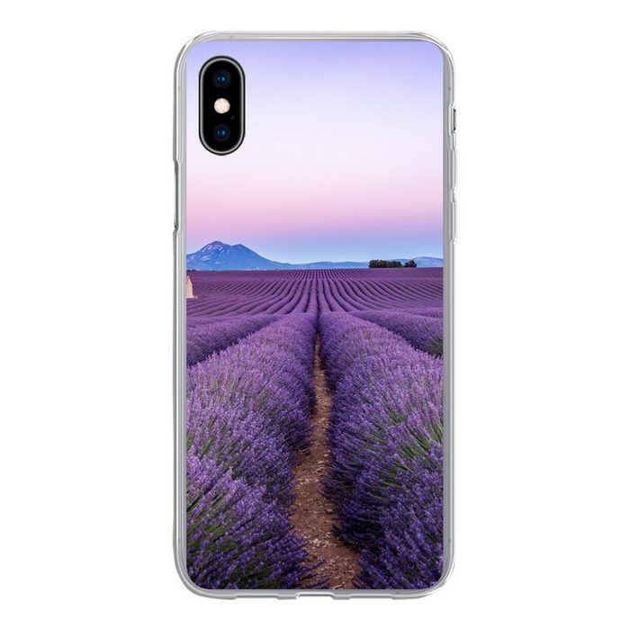 MuchoWow Handyhülle Lavendelfeld bei Sonnenuntergang in Südfrankreich Handyhülle Apple iPhone Xs Max Smartphone-Bumper Print Handy