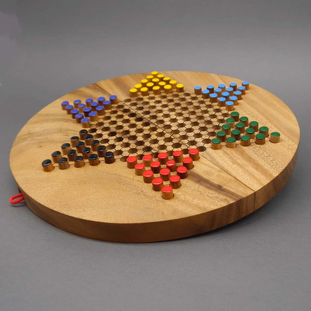 ROMBOL Denkspiele Spiel HALMA XL - großes, klappbares Steckspiel, Brettspiel, Holzspiel