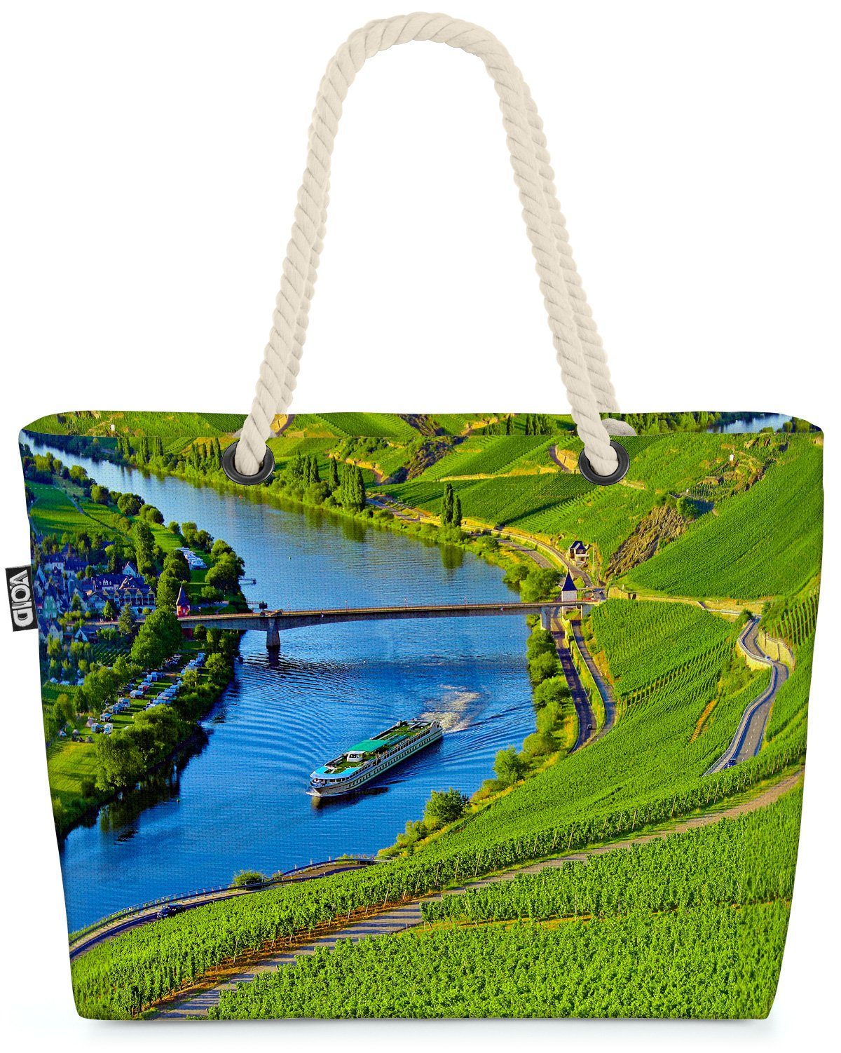Weinberge Mosel VOID Strandtasche Weingut Fluss Rheinland-Pfalz Weingebiet (1-tlg), Weinb Mosel