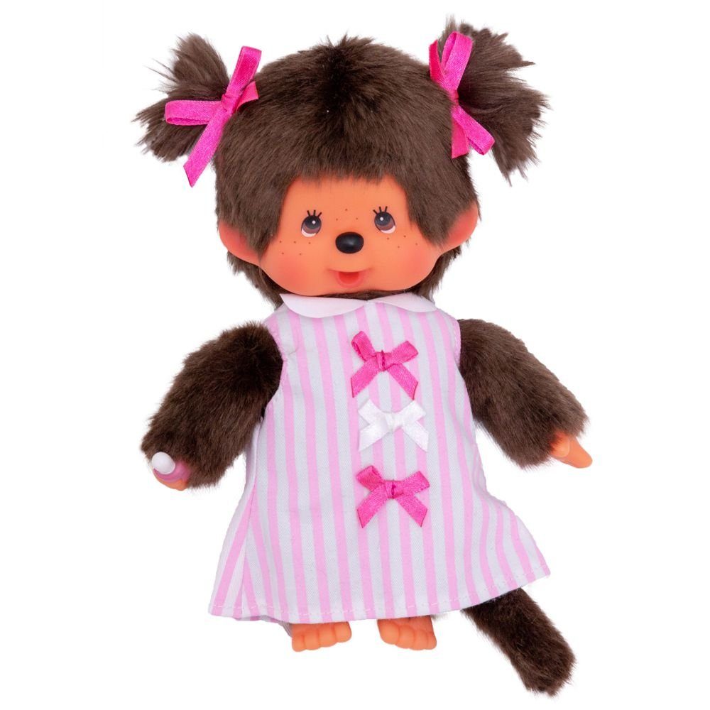 Monchhichi Plüschfigur Mädchen im Schleifen-Kleid 20 cm Monchhichi Puppe  Fashion Dress
