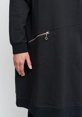 aprico Sweatkleid mit stylischer Reißverschlusstasche