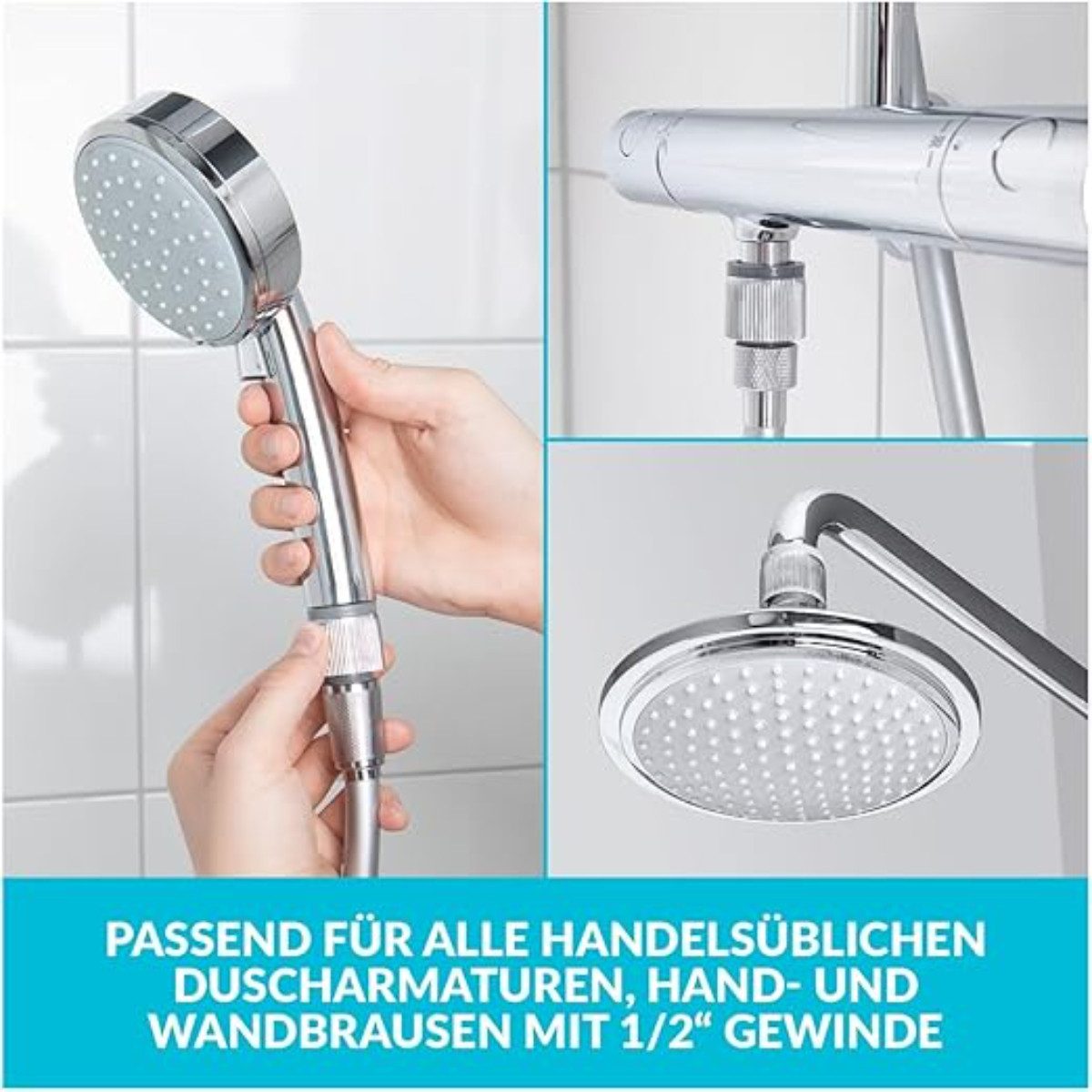 puregreen Strahlregler Dusch-Wassersparer – Regulierung des Wasserdurchflusses, 1/2" Gewinde, (1-tlg) – Bild 4 von 5