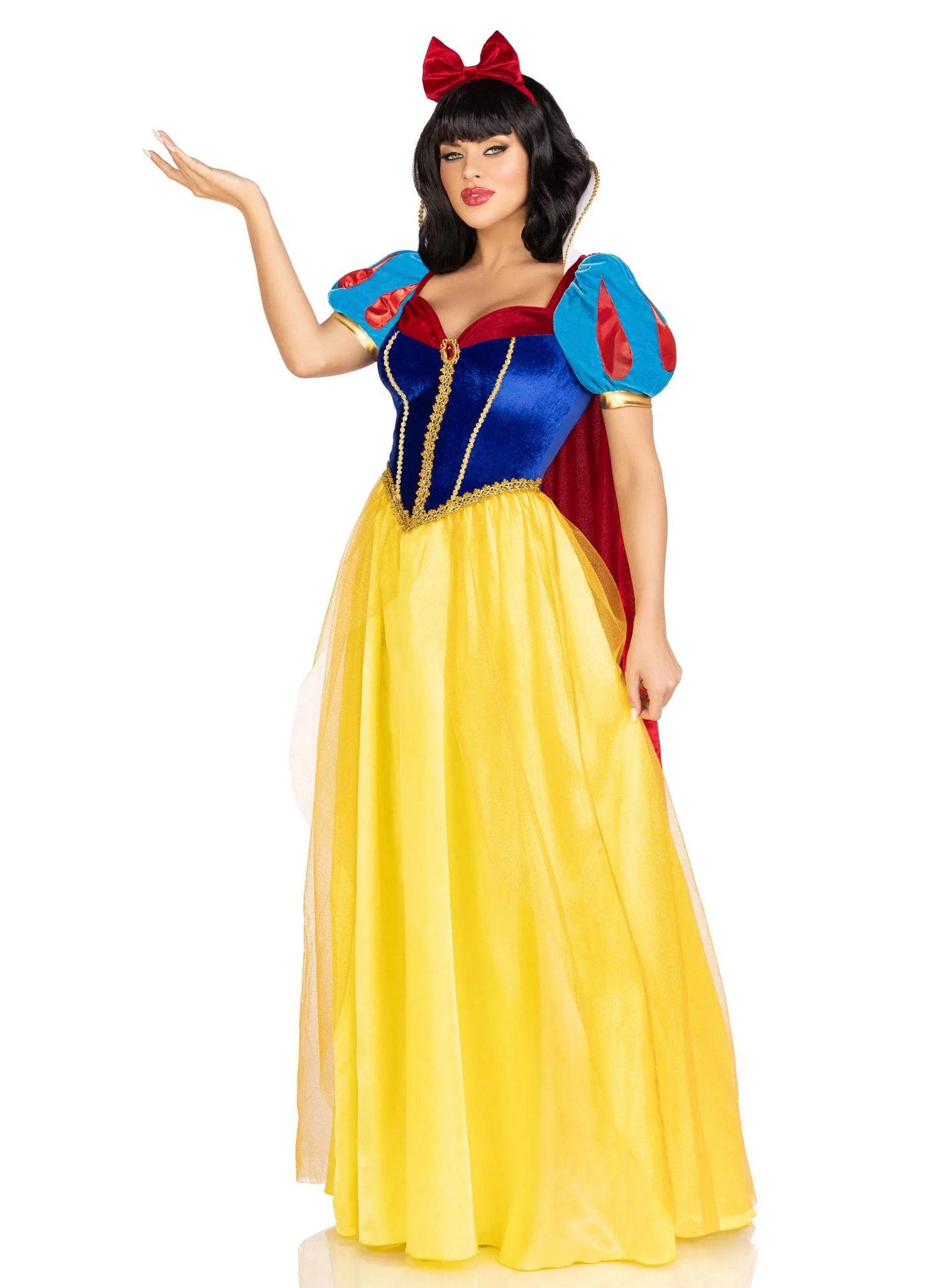 Leg Avenue Prinzessin-Kostüm Schneewittchen Ballkleid Kostüm, Märchenhaftes Ballkleid aus Samt und Satin