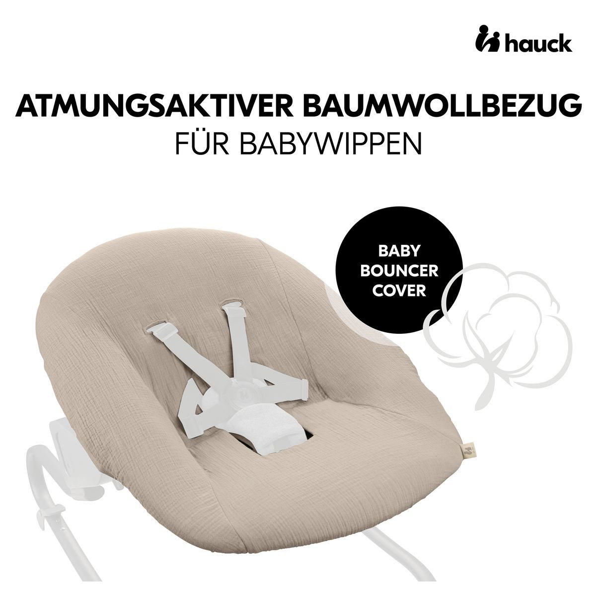 Hauck Hochstuhltablett Beige, Baumwolle, Bezug für Babywippe und Newborn Au günstig online kaufen