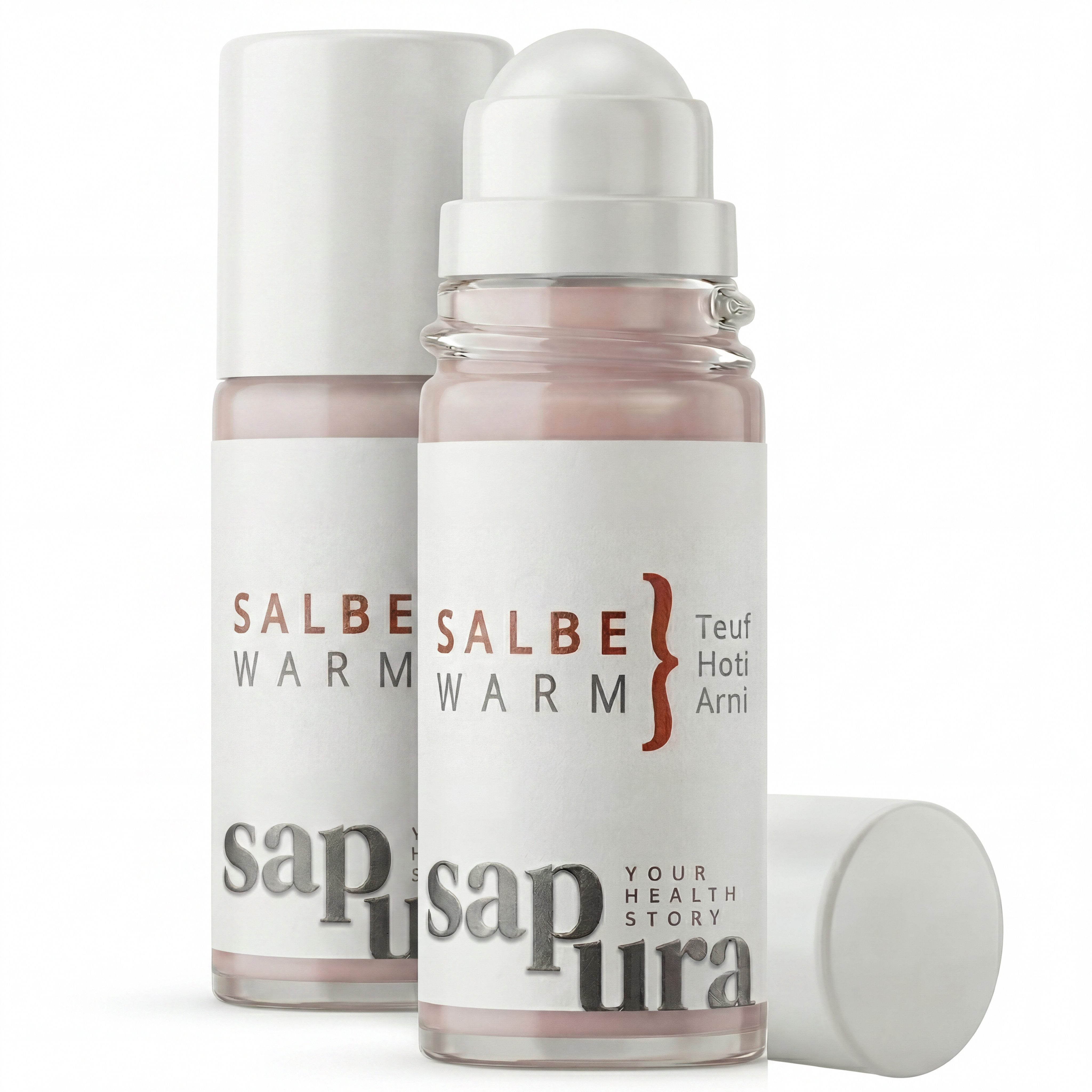 SAPURA Health Hautcreme Wärmesalbe Schmerzsalbe Roll-On - Extra Stark für Rücken & Schulter, 2-tlg.