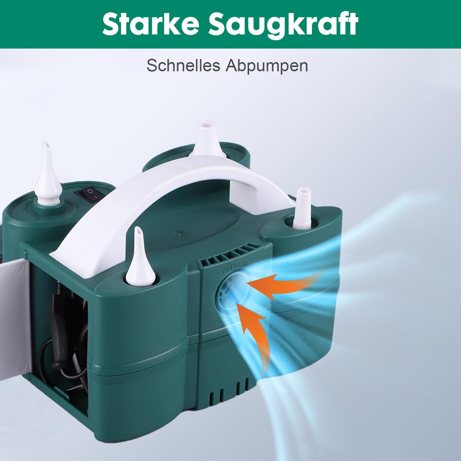 AIMAX Elektropumpe 600W Luftballonpumpe Ballonpumpe mit 2 Aufblasmodi Tragbar (Elektrische Ballonpumpe kit für Party Hochzeit Geburtstag Deko, 1-tlg., Elektrische 2 Mode Pump Luftpumpe für Schlauchboote, Luftmatratzen), Schwimmring, Vakuum-Kompressionsbeutel, Aufblasbares Partyzubehör