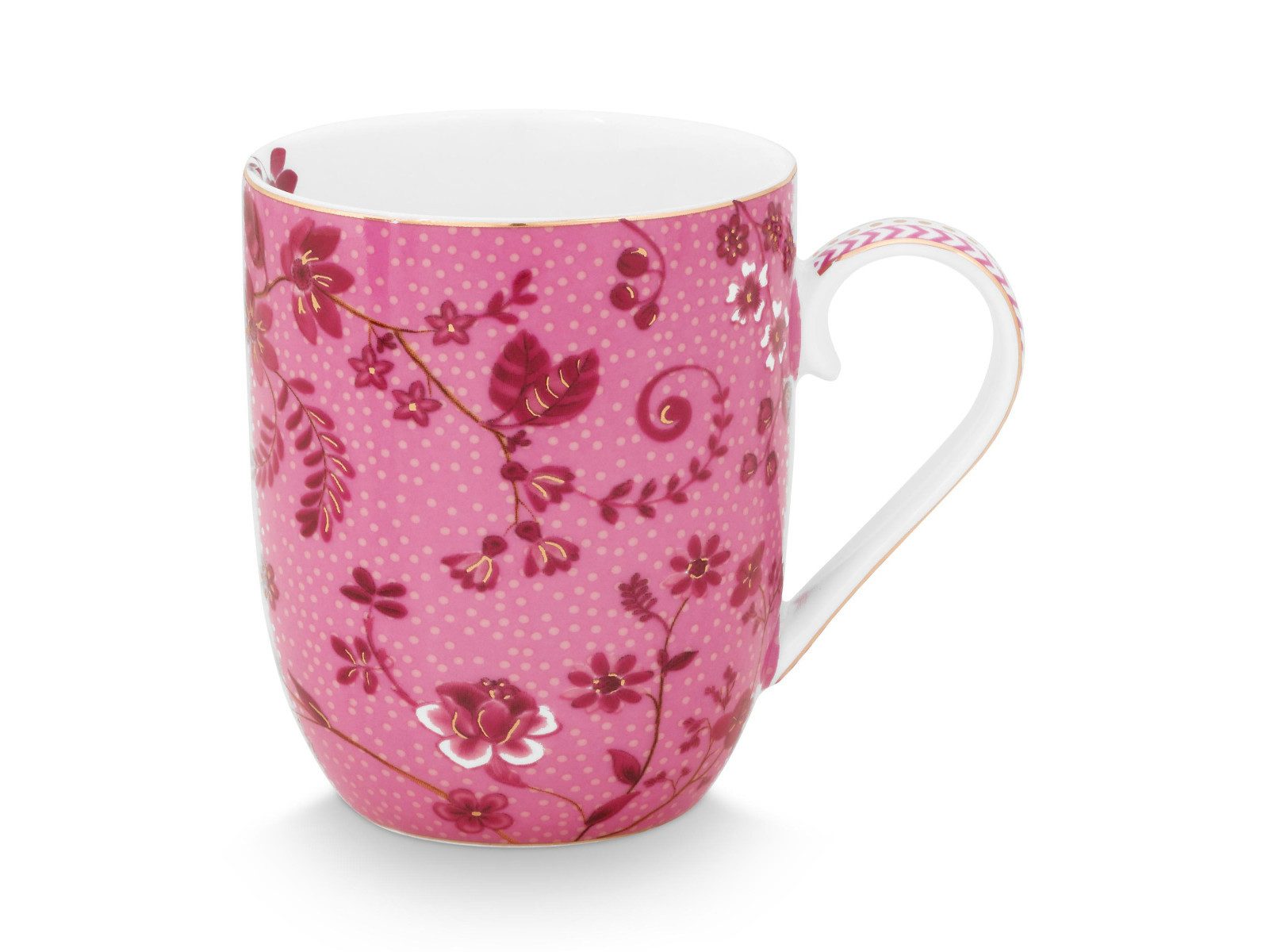 PiP Studio Becher Jolie Flowers Pink Becher Small 145ml, Porzellan