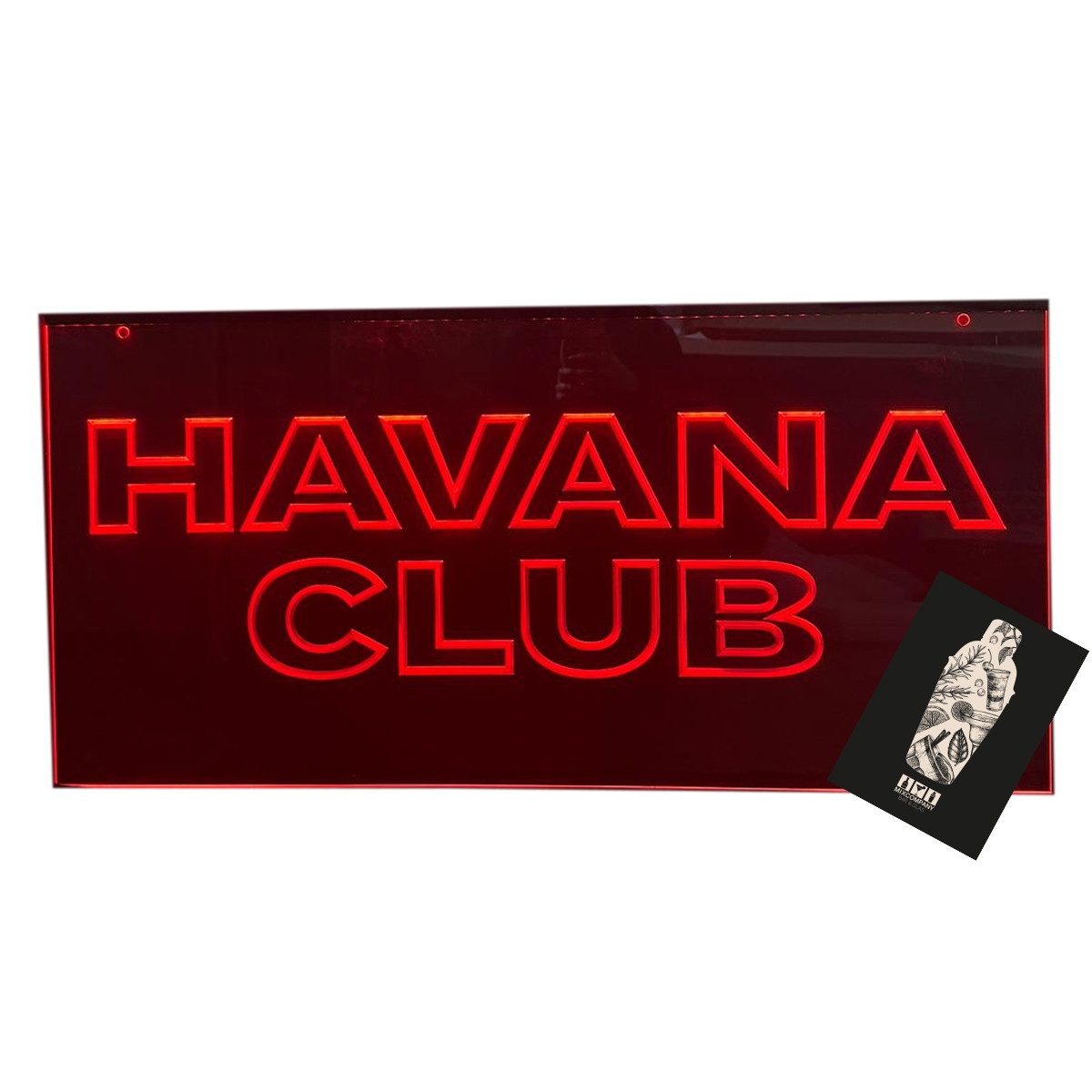 Havana Club Gläser-Set Havana Club LED Reklame – Stilvolle Leuchtreklame in Rot