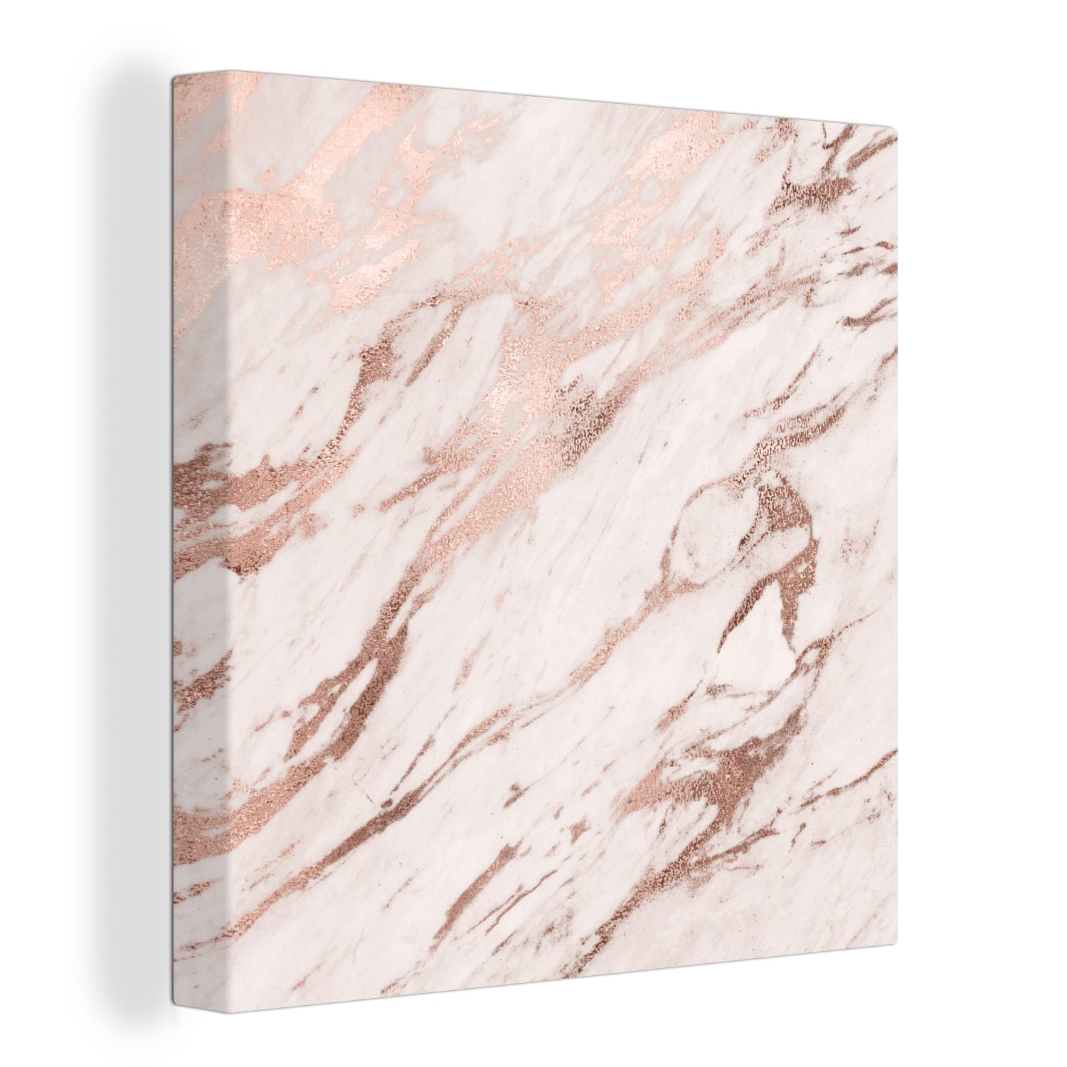 OneMillionCanvasses® Leinwandbild Marmor - Weiß - Rosa, (1 St), Leinwand Bilder für Wohnzimmer Schlafzimmer