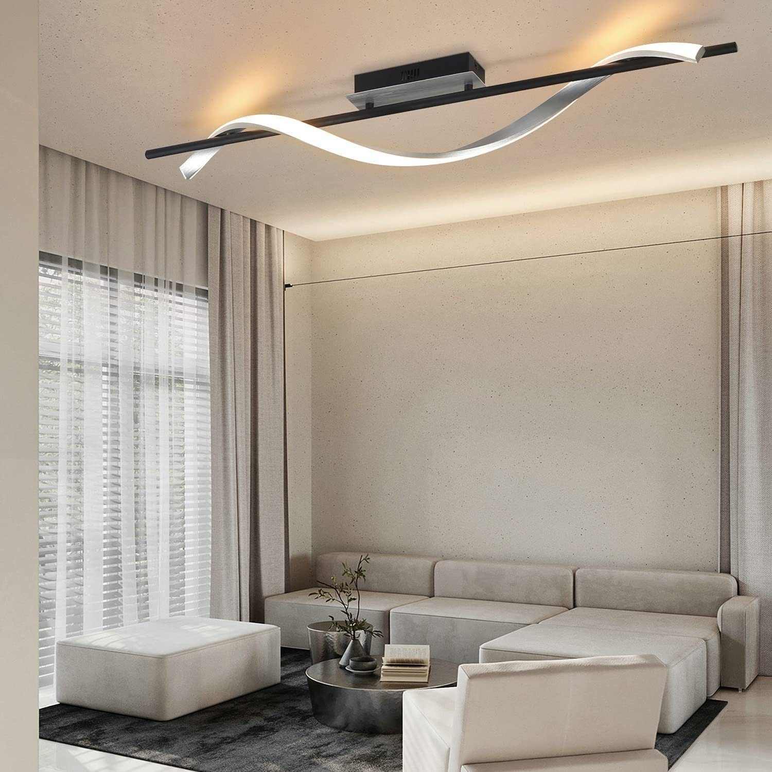 Dimmbar-Funktion aus LED integriert, Deckenleuchte fest Aluminium, mit 21W LED Fernbedienung ZMH Schlafzimmer Dimmbar