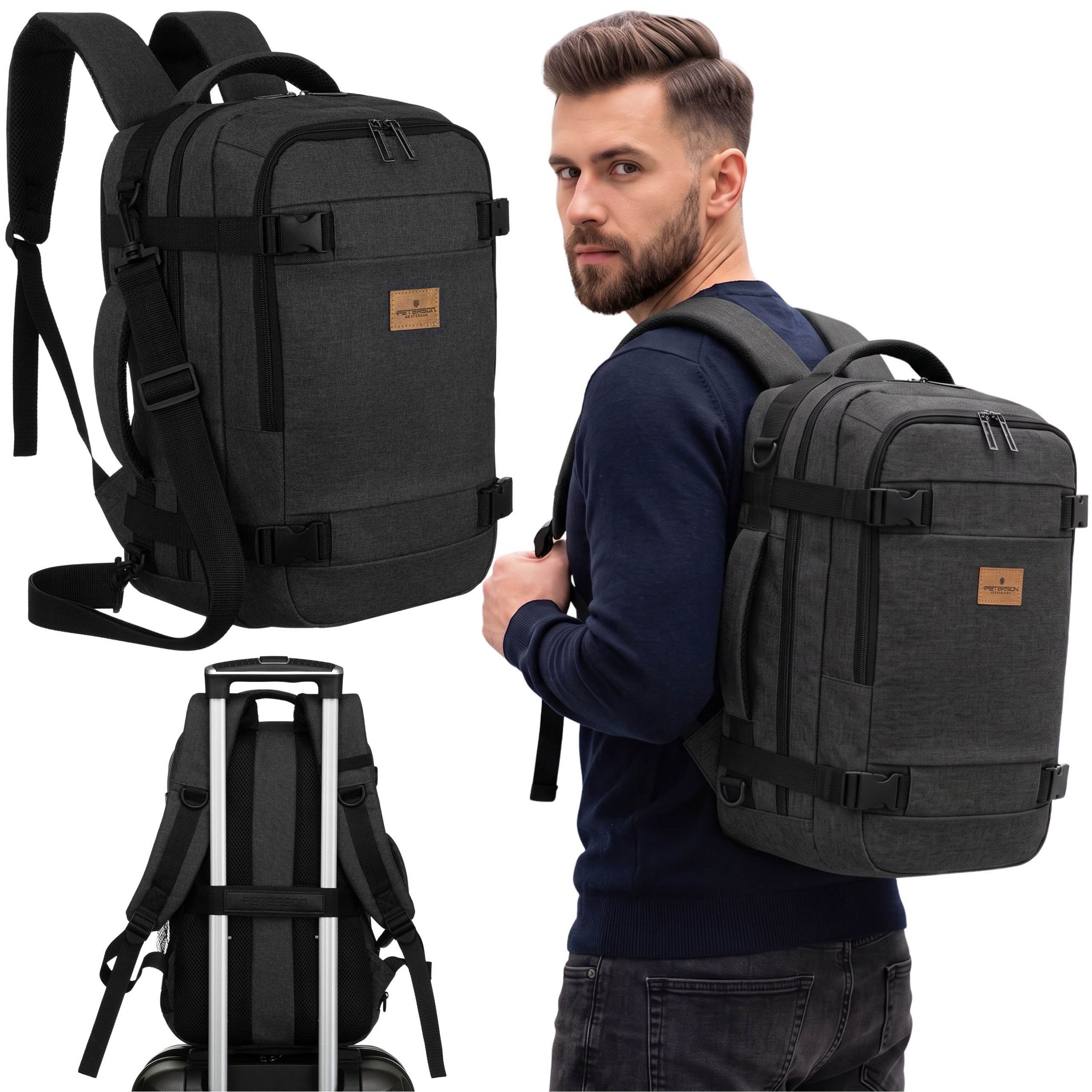 Sarcia.eu Reiserucksack Peterson 2-in-1 REISERUCKSACK, HANDGEPÄCK-RUCKSACK, 40 x 25 x 20 cm