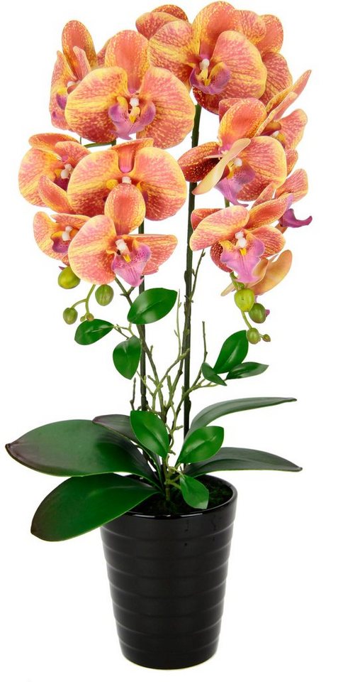 Kunstblume Orchidee, I.GE.A., Höhe 58 cm, Im Topf Phalaenopsis Orchidee  Phalaenopsis mit Übertopf Hochzeit