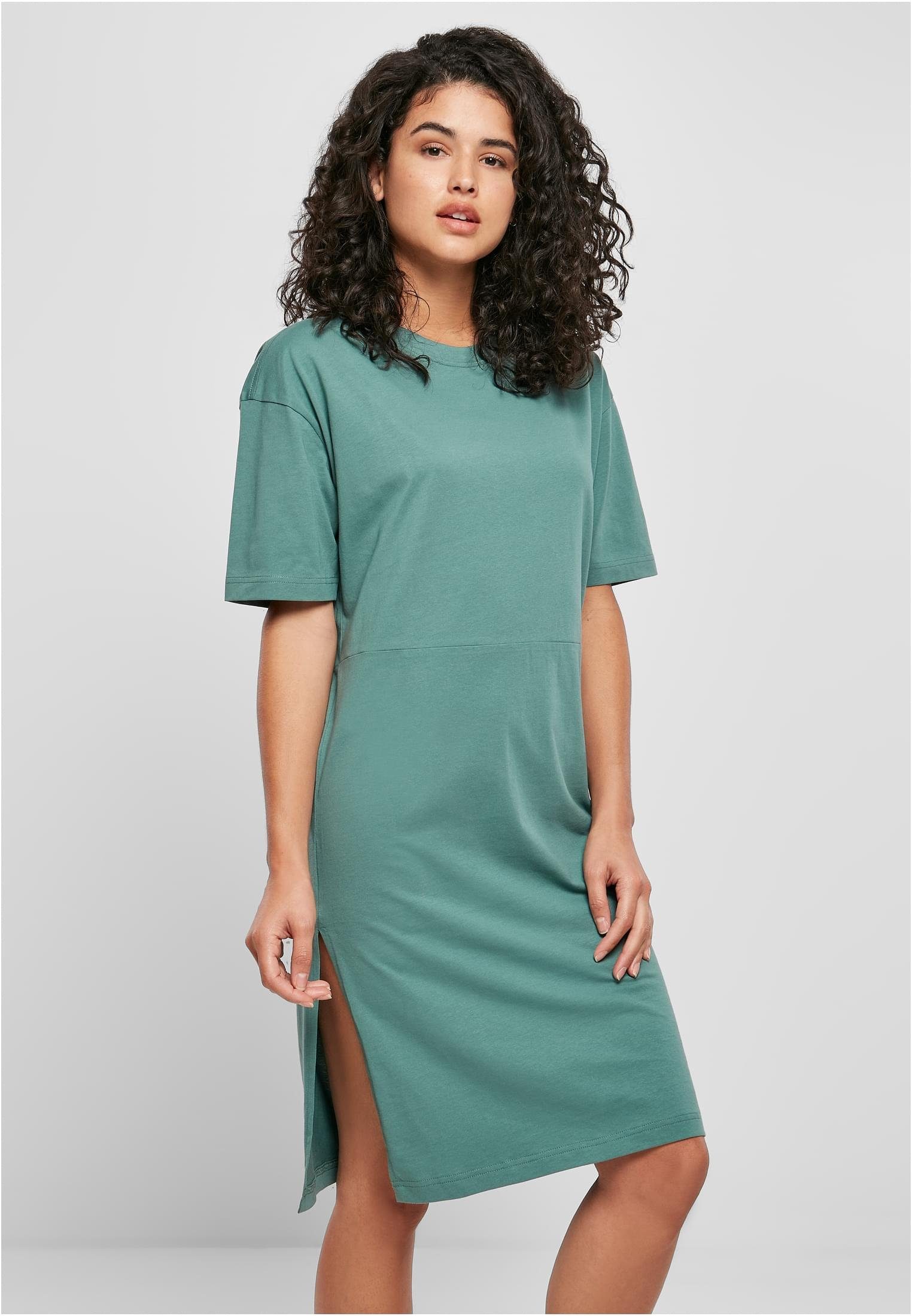 Dress Oversized Jerseykleid Slit Damen CLASSICS paleleaf (1-tlg) URBAN Ladies Organic Tee