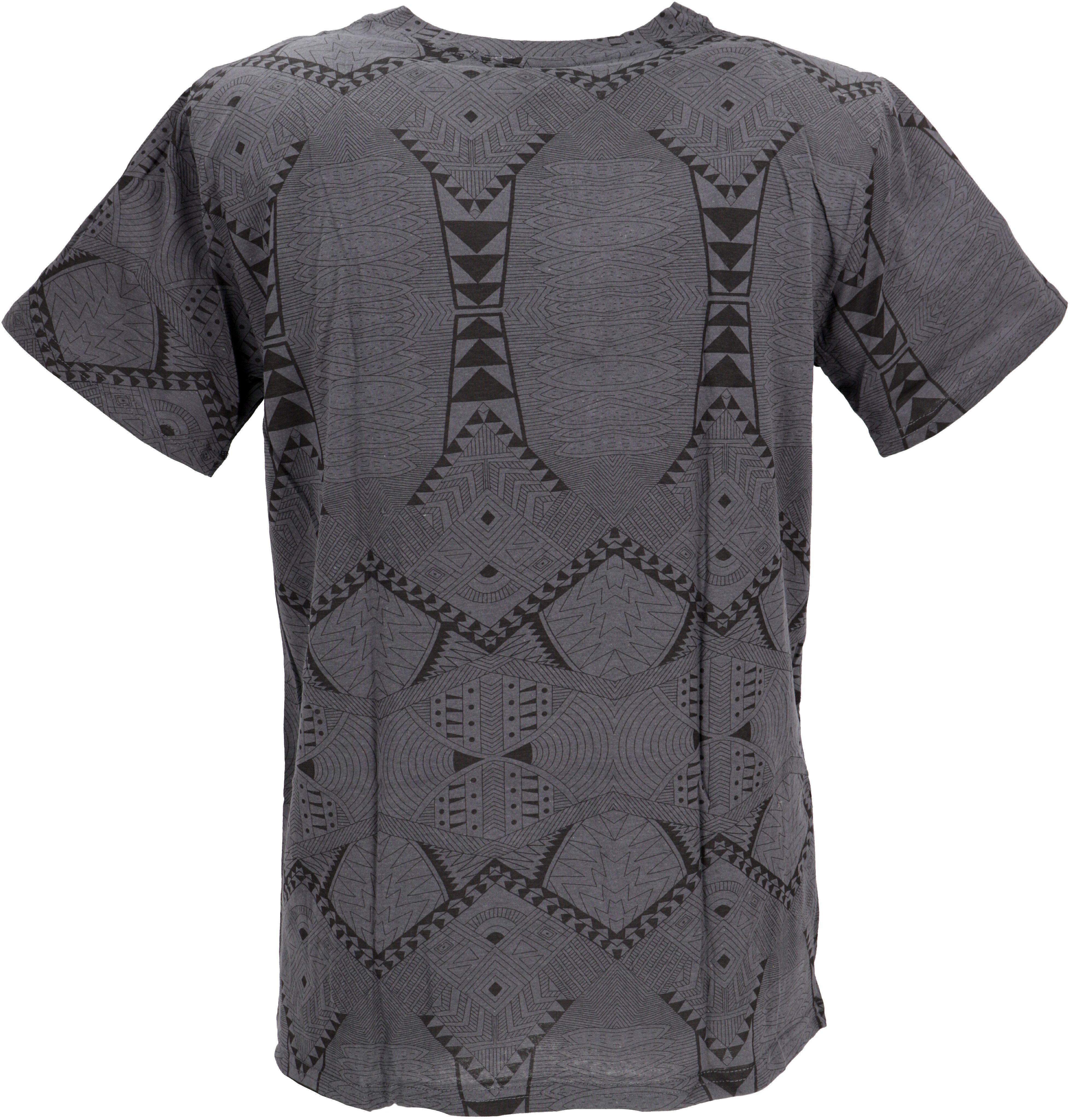 grau T-Shirt.. T-Shirt Goa Bekleidung mit alternative Guru-Shop psychodelischem Druck, T-Shirt