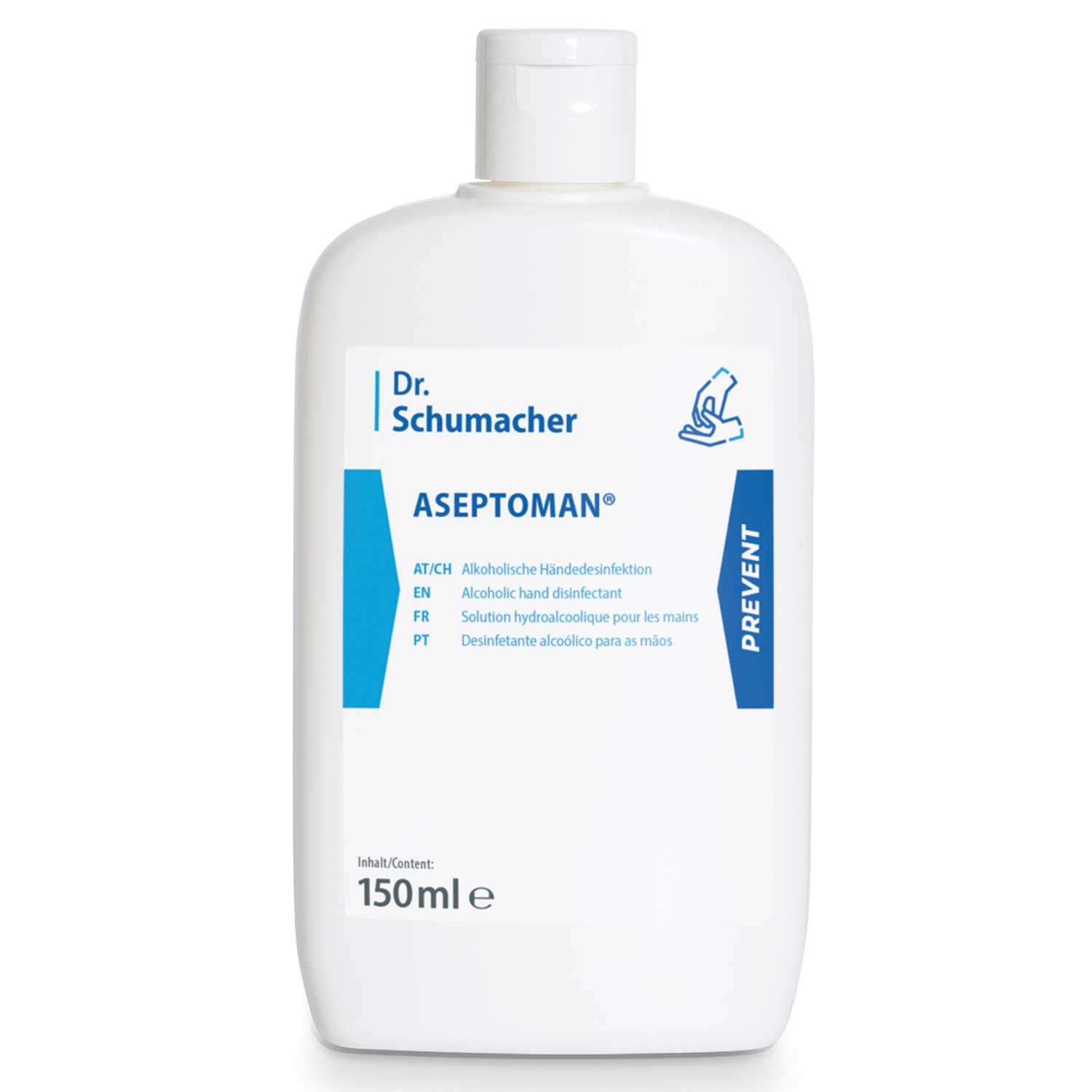 Dr. Schumacher Nitril-Handschuhe Aseptoman Med 150 ml – Hautschonendes Händedesinfektionsmittel