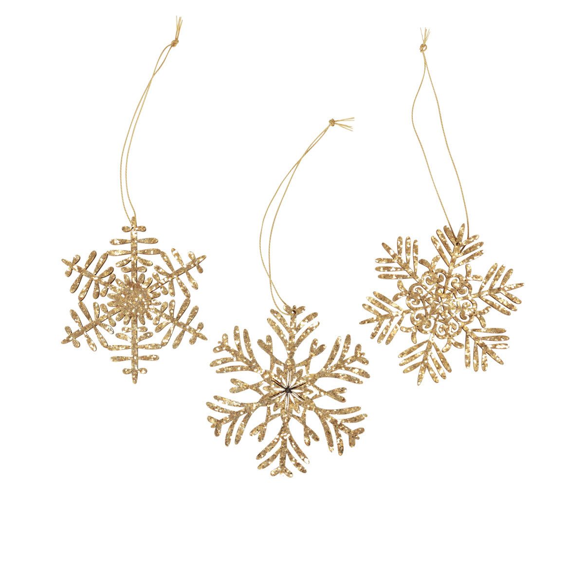 Florists Products Schneemann Dekohänger Holz Schneeflocken Gold Ø10cm 9St Winterdeko, 9 Stück