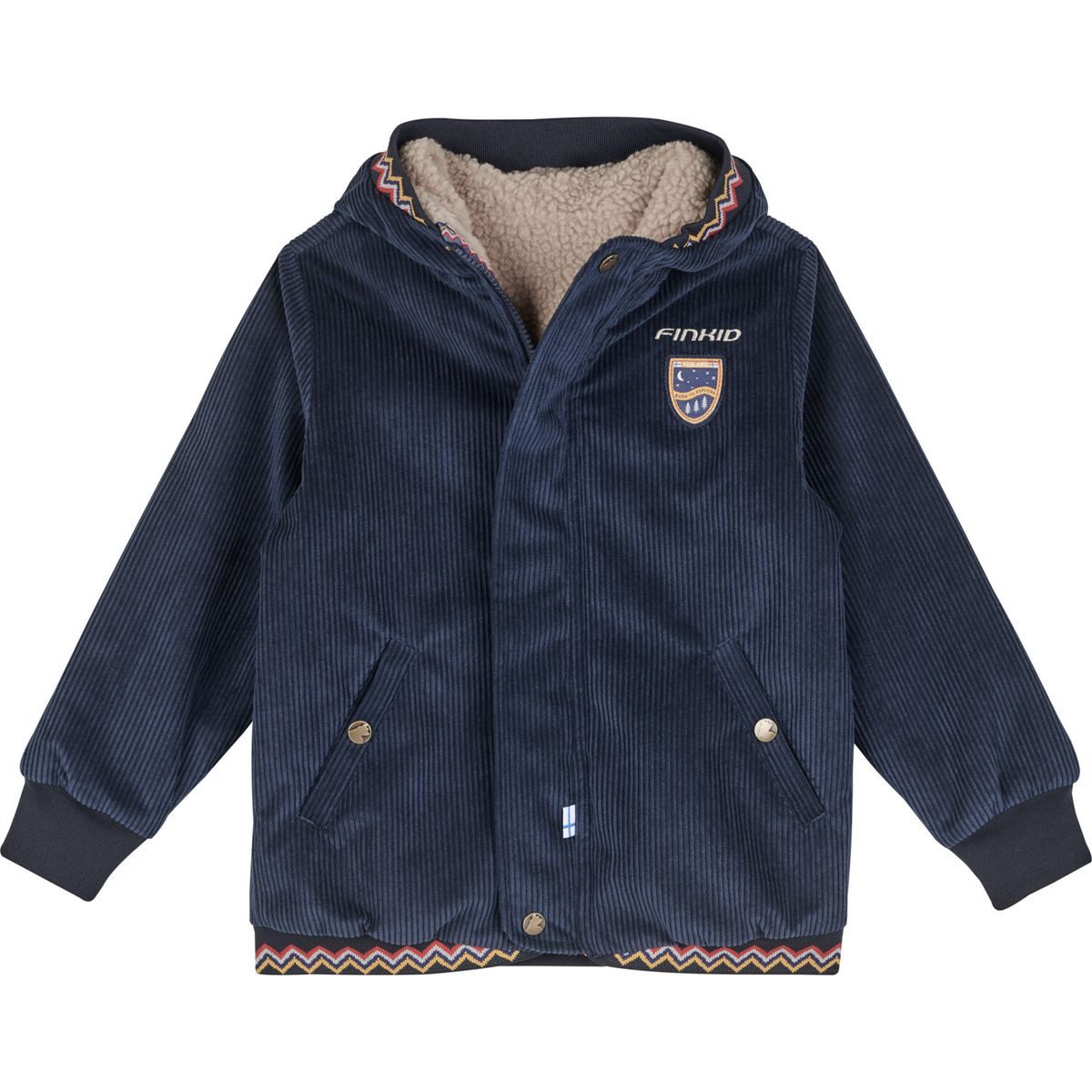 Finkid Hardshelljacke Juuri Cord Wendbare Kinderjacke mit wasser- und winddichten Eigenschaften, aus