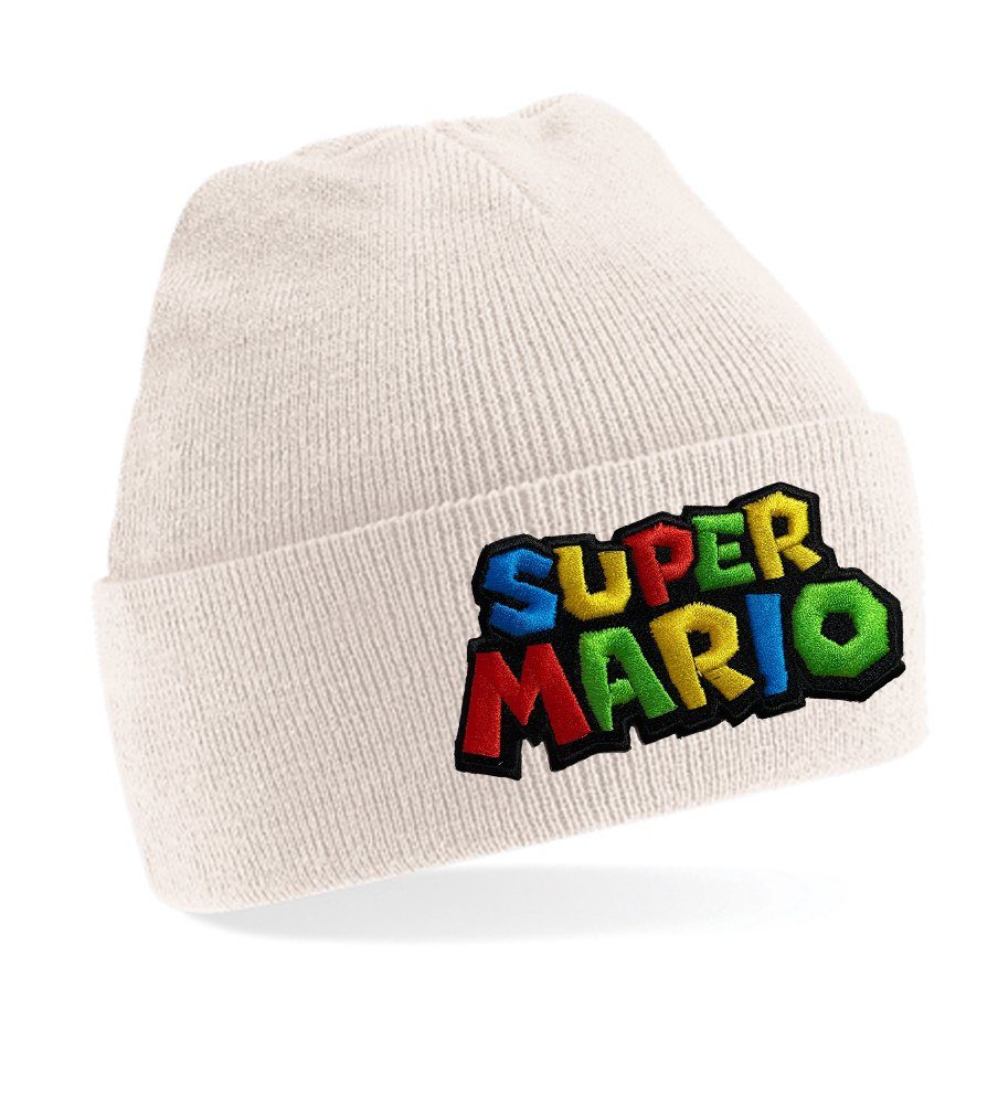 Blondie & Brownie Beanie Unisex Erwachsenen Mütze Super Mario Yoshi Luigi Stick Beige