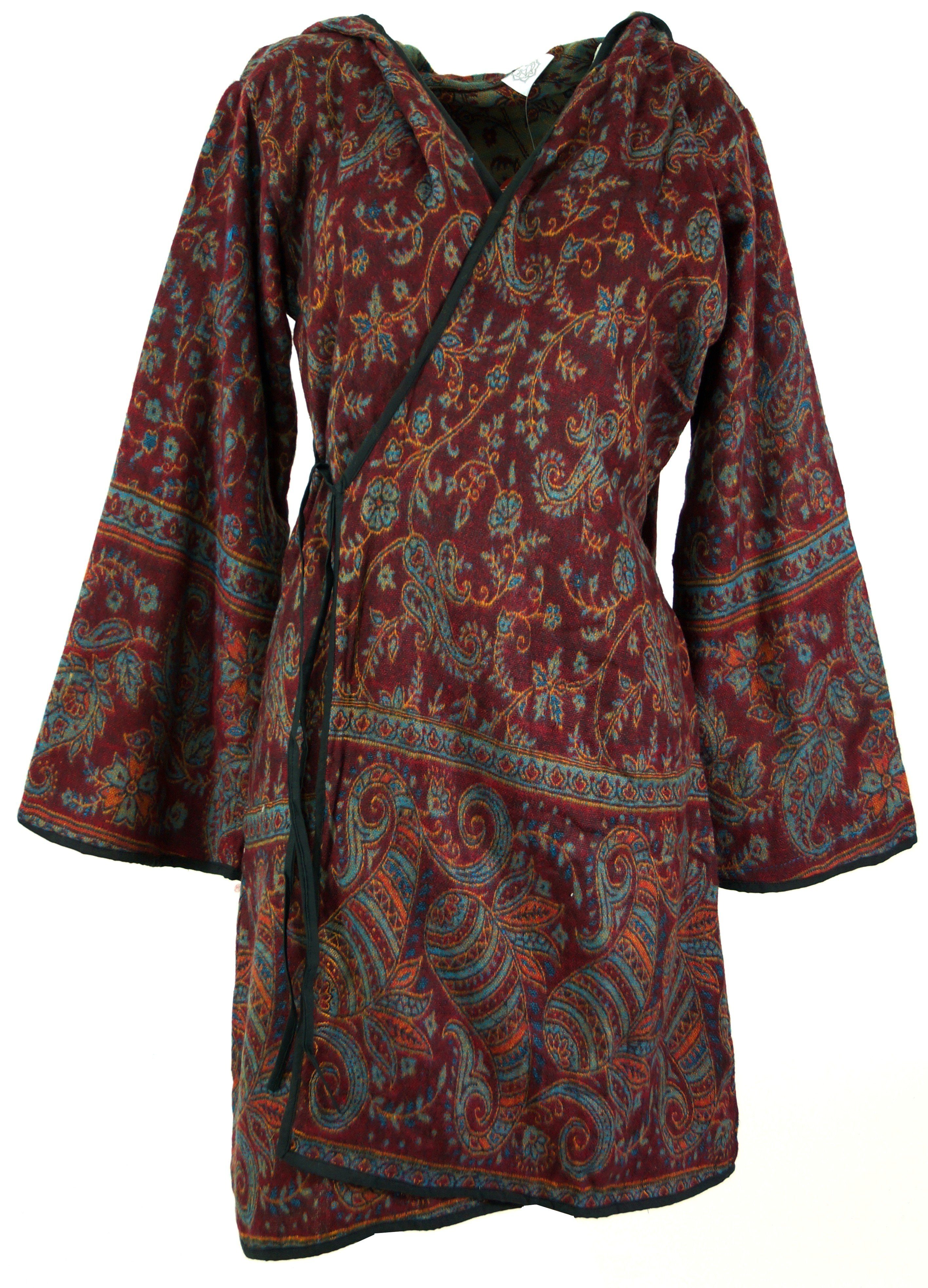 Guru-Shop Sommerjacke »Wickeljacke, Goajacke Paisley mit Zipfelkapuze ...
