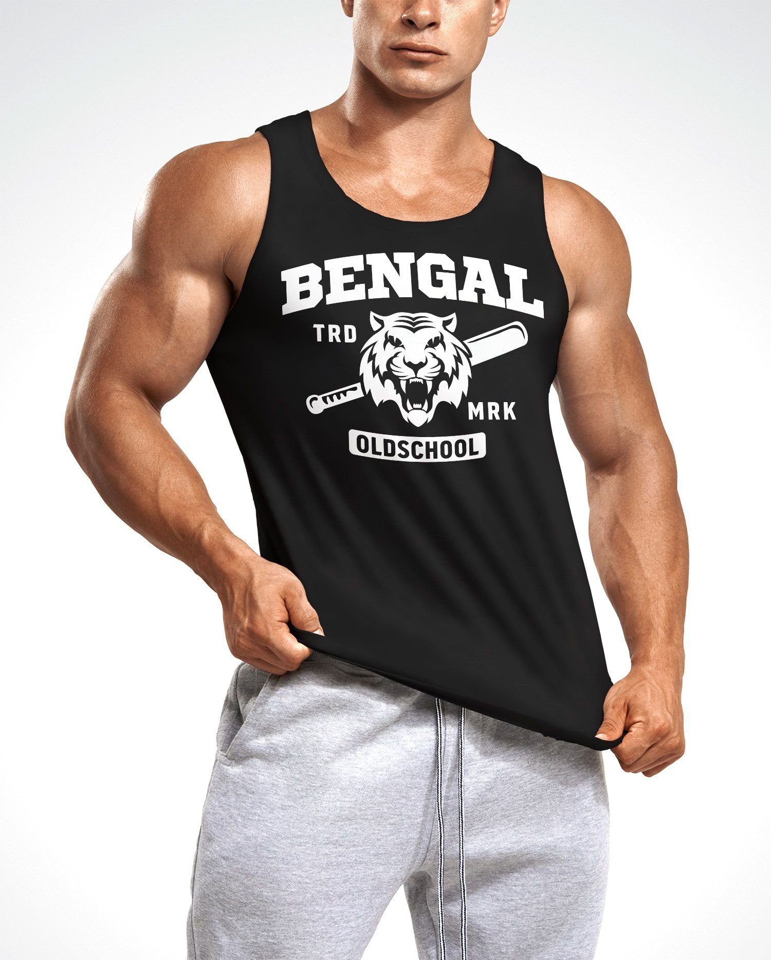 Muscle Print Sport Shirt Tank-Top Neverless® Baseball Neverless Bengal Tiger Herren mit Tanktop Muskelshirt USA