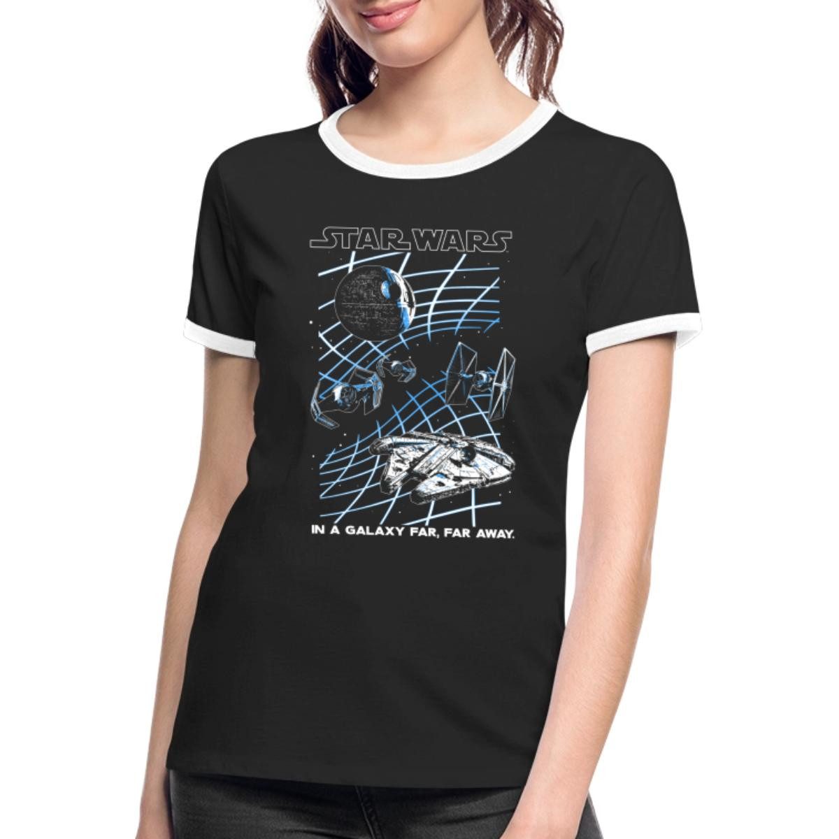 Spreadshirt T-Shirt Star Wars In A Galaxy Far, Far Away Frauen Kontrast T-Shirt (1-tlg)