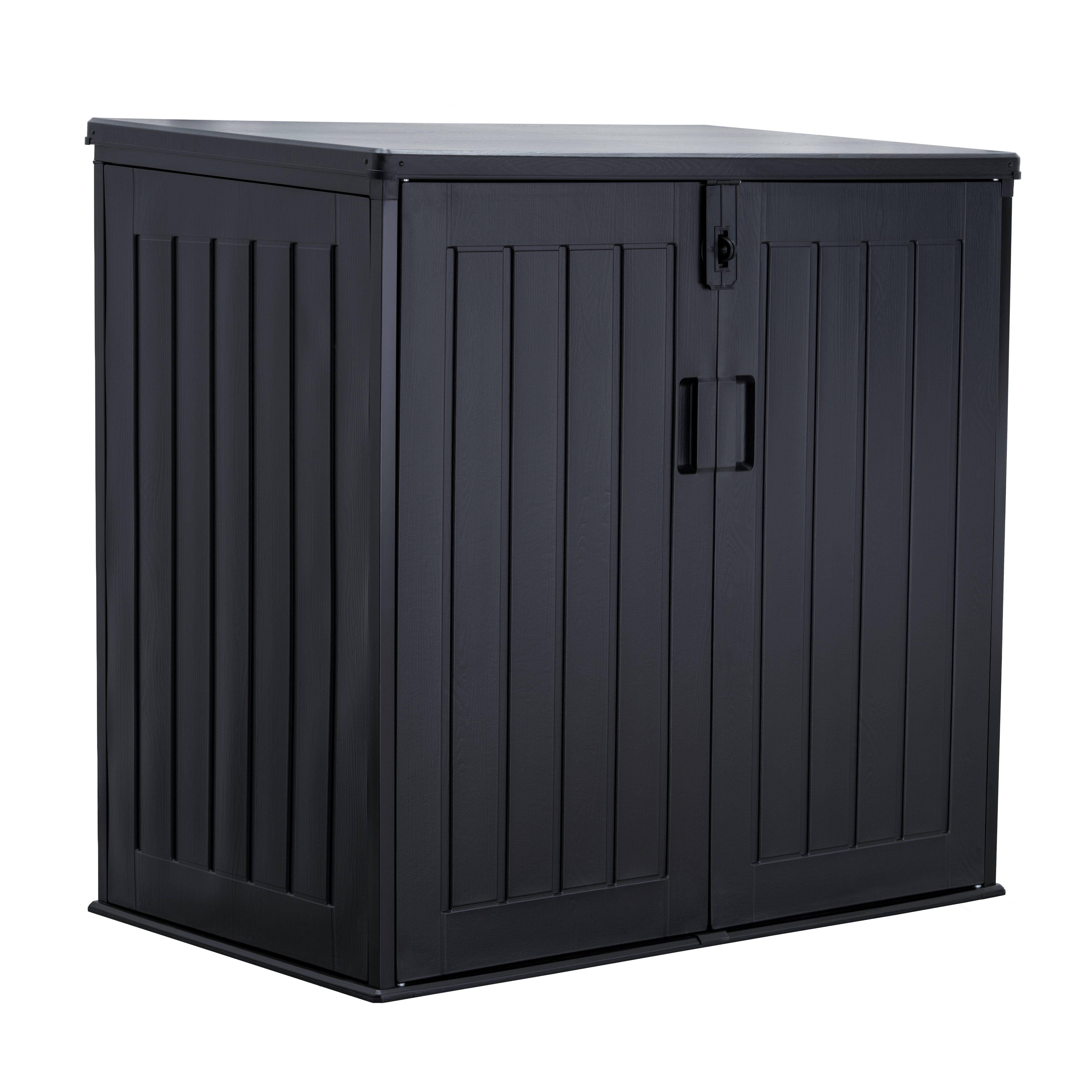 Koll Living Mülltonnenbox Soraya, 775 Liter, Schwarz, für 2x 120 Liter Mülltonnen (für 2x 120 Liter Mülltonne), mit Gasdruckfedern, abschließbar, pflegeleicht, wartungsfrei