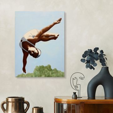Posterlounge Forex-Bild Sarah Morrissette, Kunstspringerin über den Baumwipfeln, Badezimmer Maritim Malerei