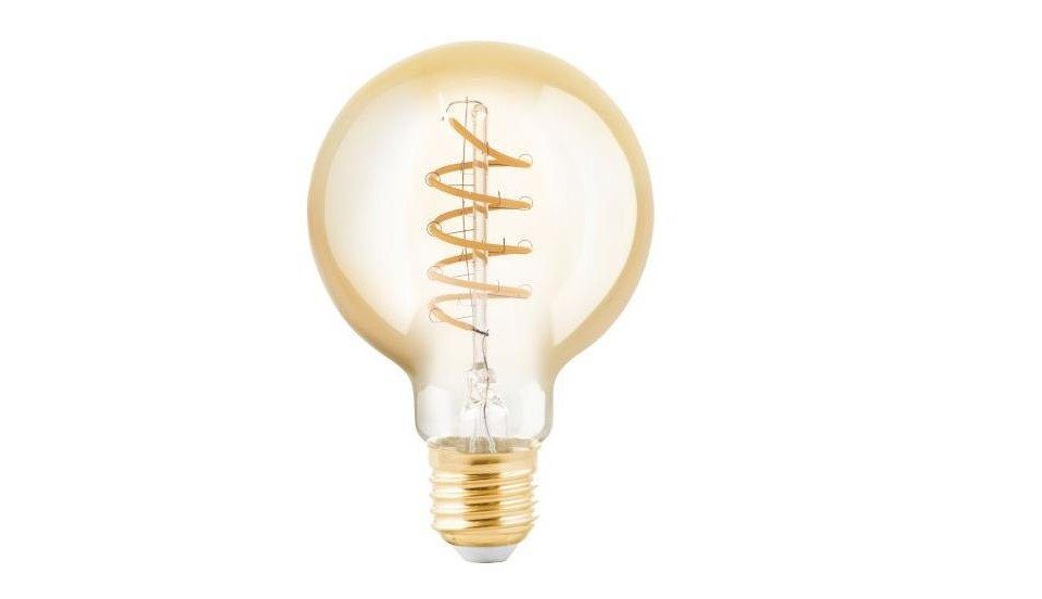 EGLO LED-Leuchtmittel Eglo LED Globe G80 E27 4W amber dim, Dimmbar nicht Smart Home-fähig